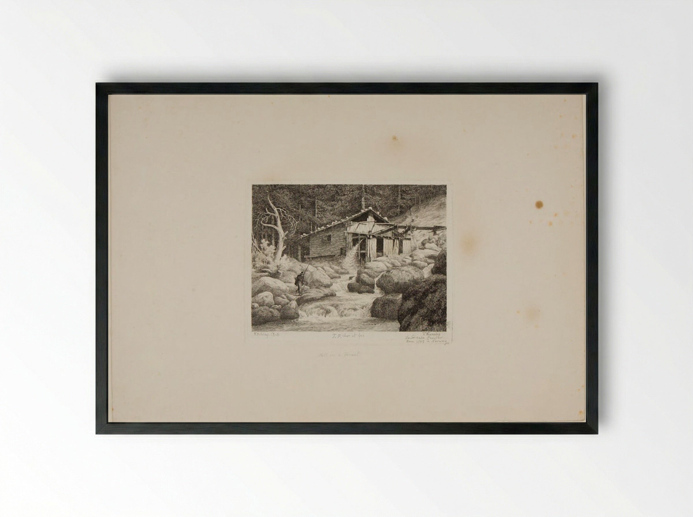 Mill in a Forest - Thomas Fearnley - Framed Print Black
