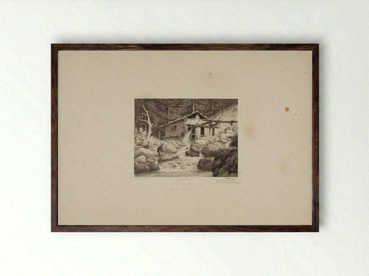 Mill in a Forest - Thomas Fearnley - Framed Print Dark Wood