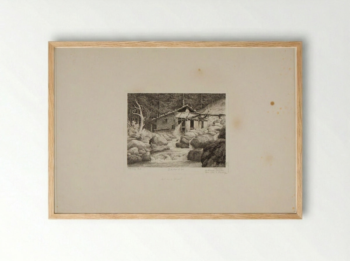 Mill in a Forest - Thomas Fearnley - Framed Print Wood