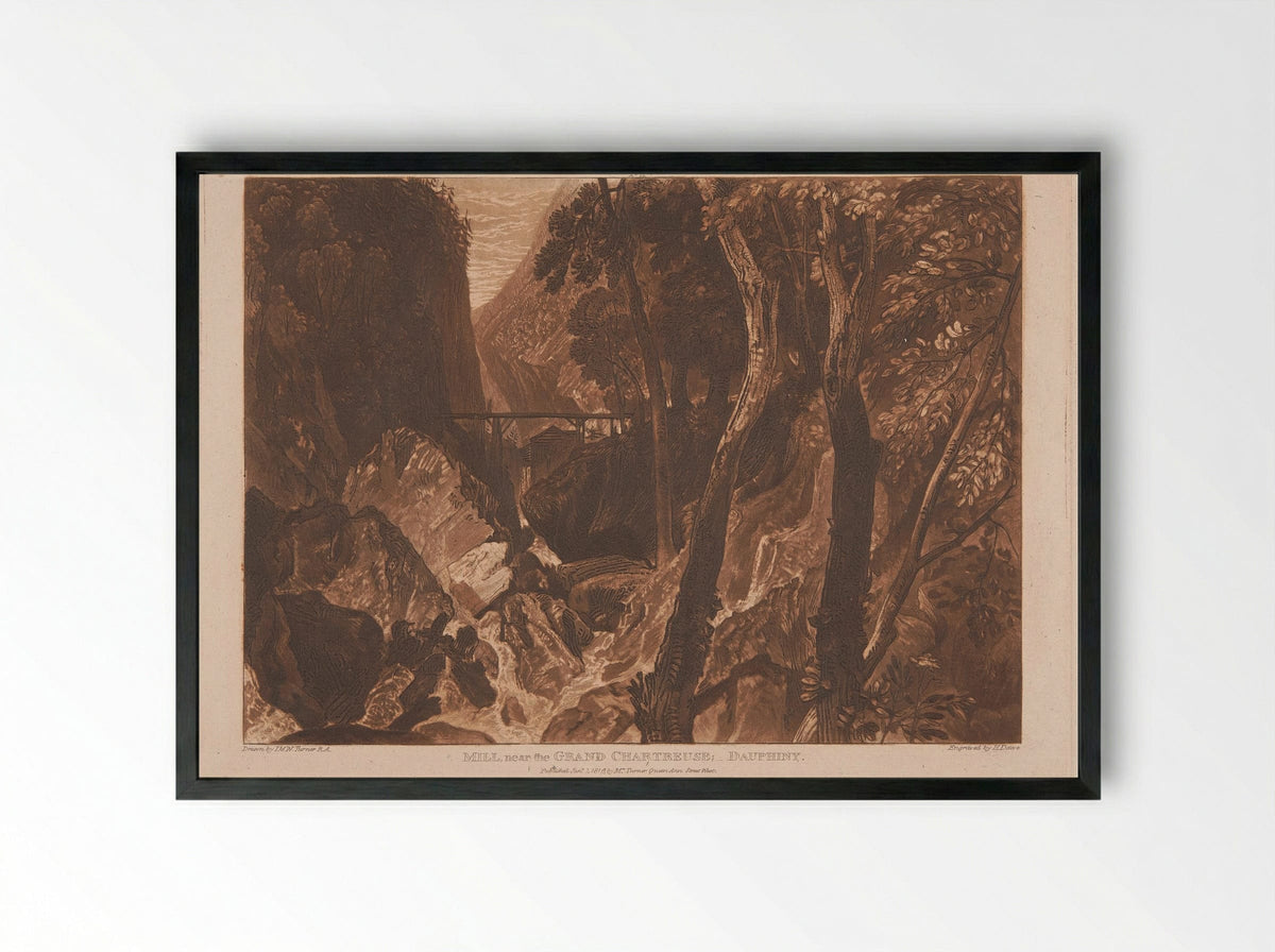 Mill near the Grand Chartreuse, Dauphiny - Henry Edward Dawe - Framed Print Black
