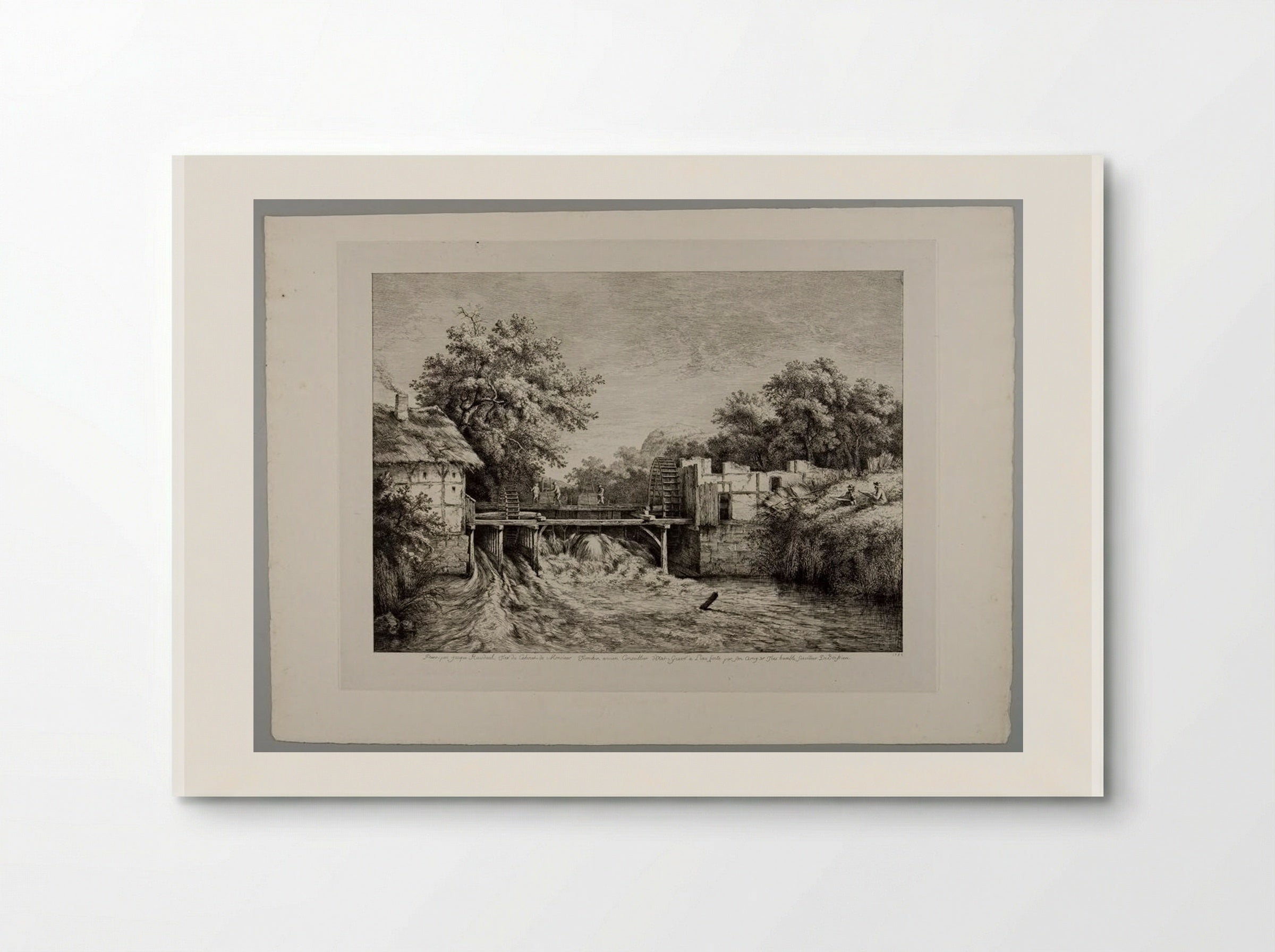 Mill with Two Draughtsmen on the Right - Jean-Jacques de Boissieu - Poster