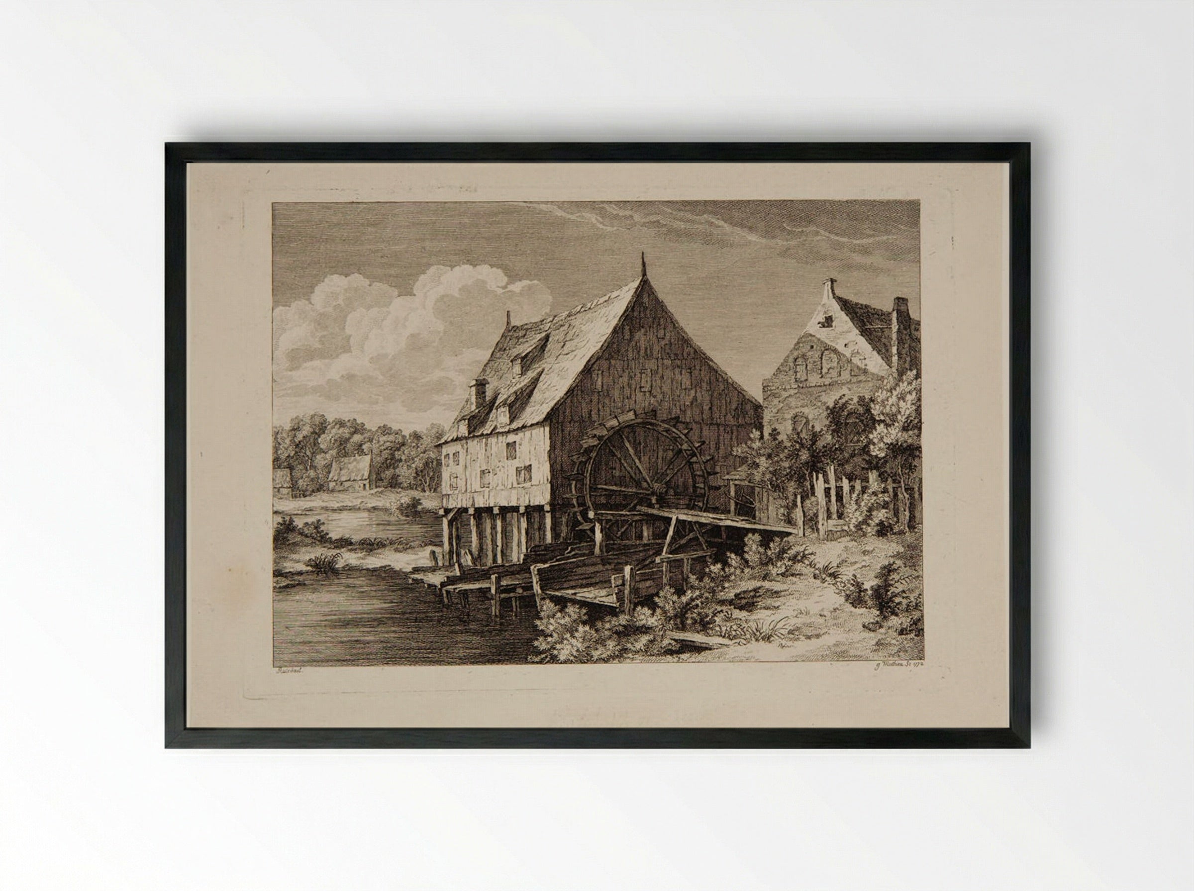 Mill - Jean Mathieu - Framed Print Black