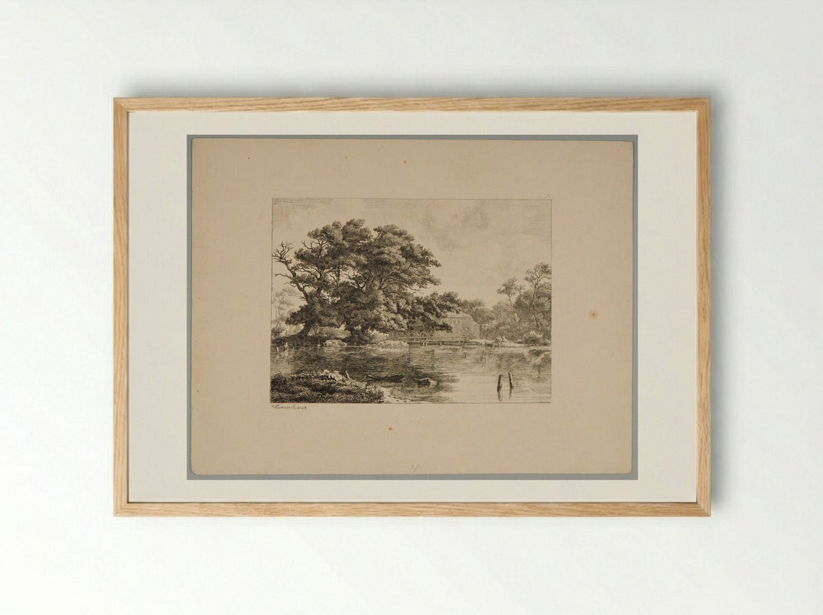 Mill - Johann Hermann Carmiencke - Framed Print Wood