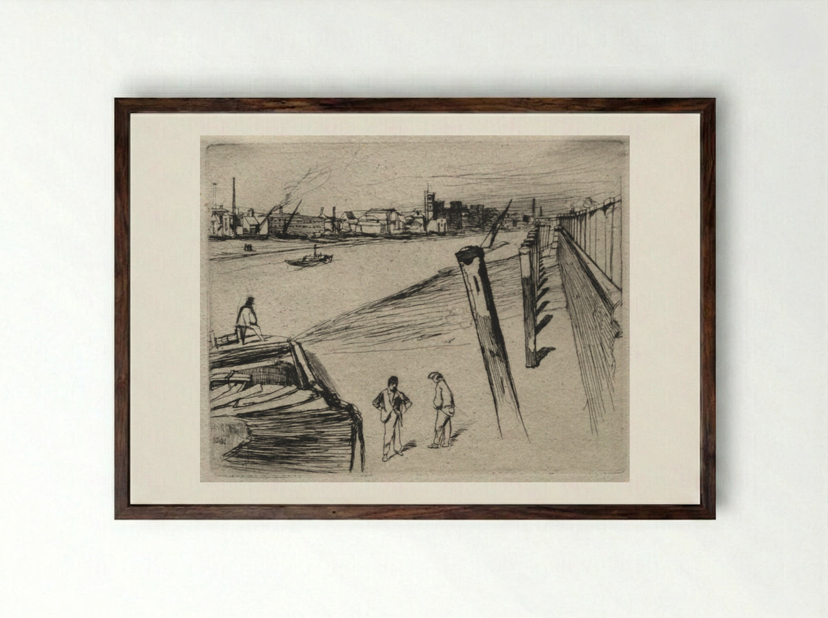 Millbank - James McNeill Whistler - Framed Print Dark Wood