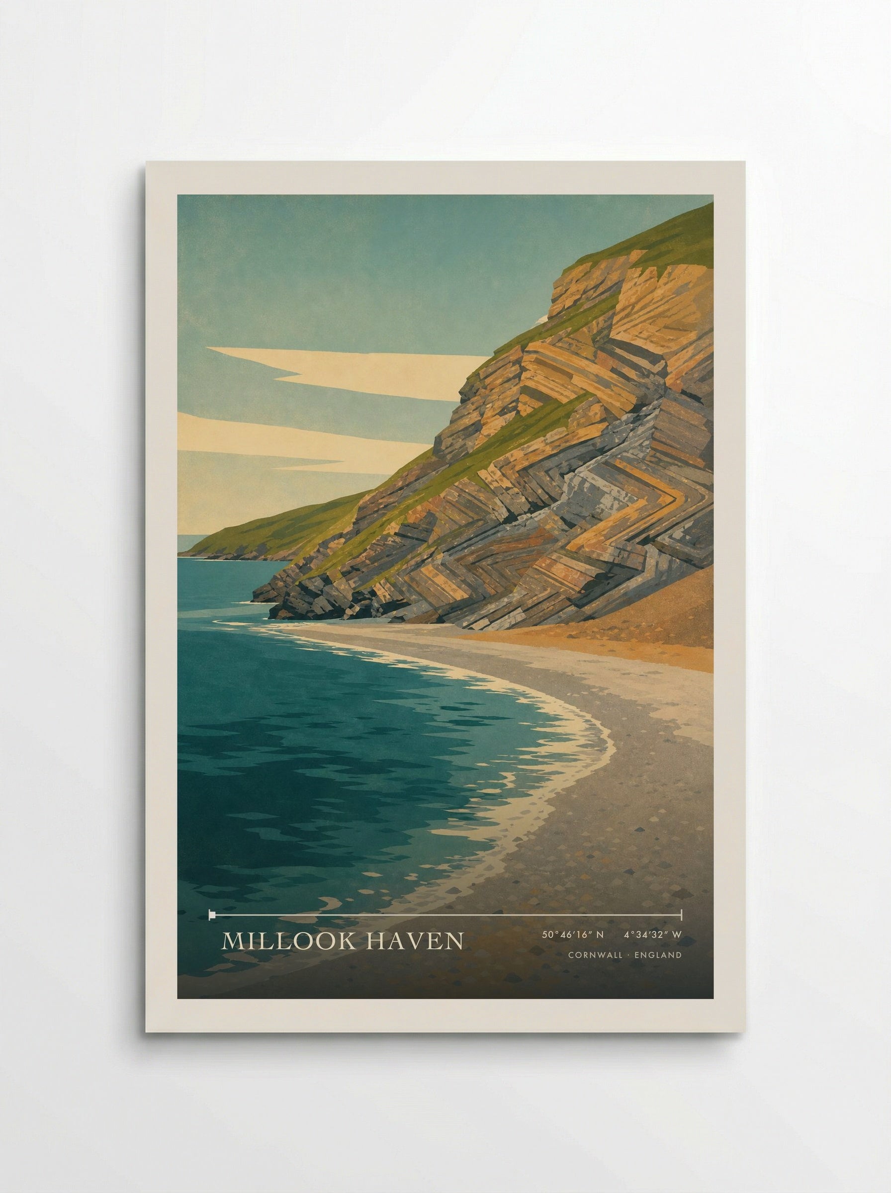 Millook Haven Cornwall England Travel Poster - Poster