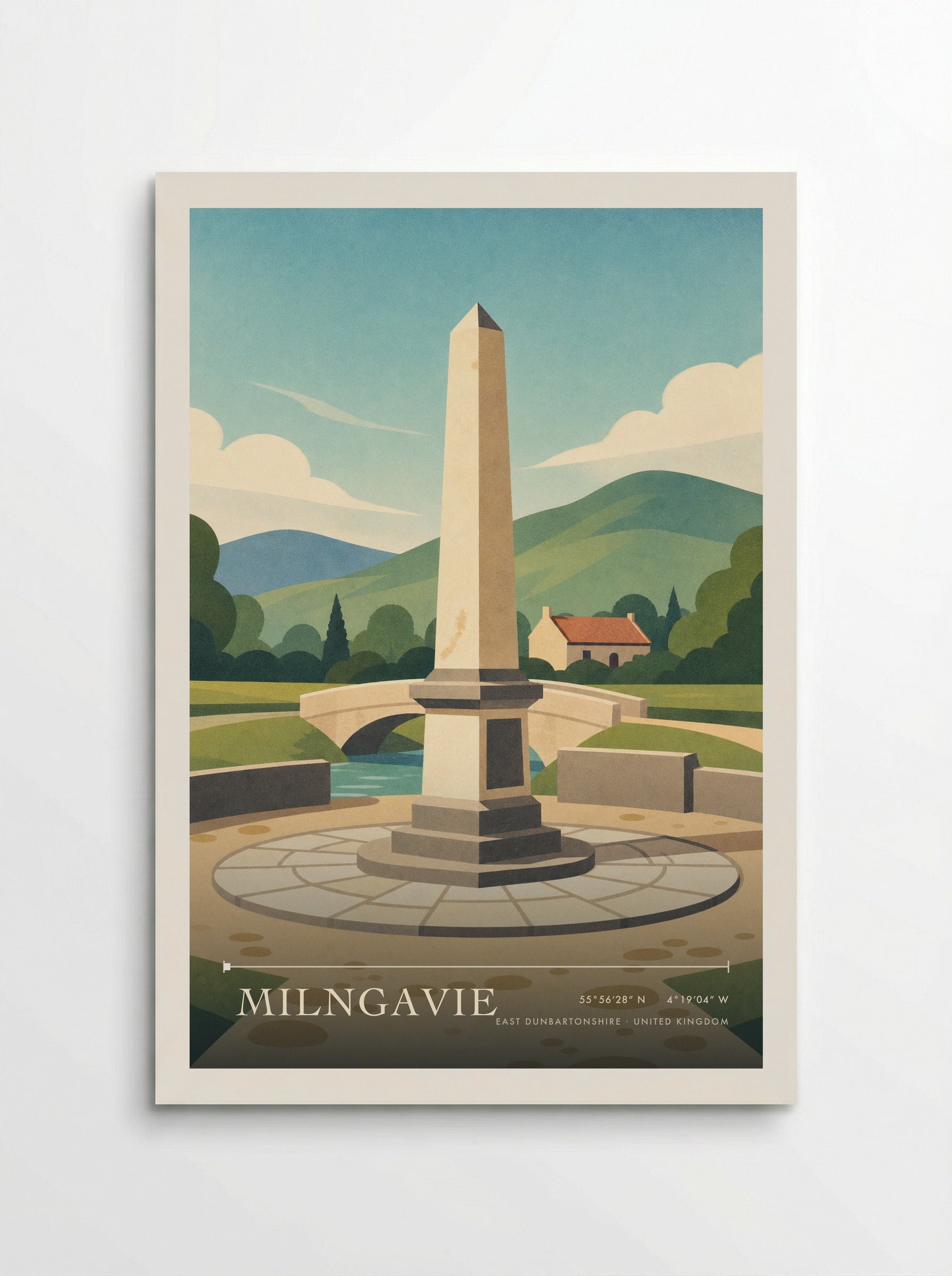 Milngavie East Dunbartonshire United Kingdom Travel Poster - Poster