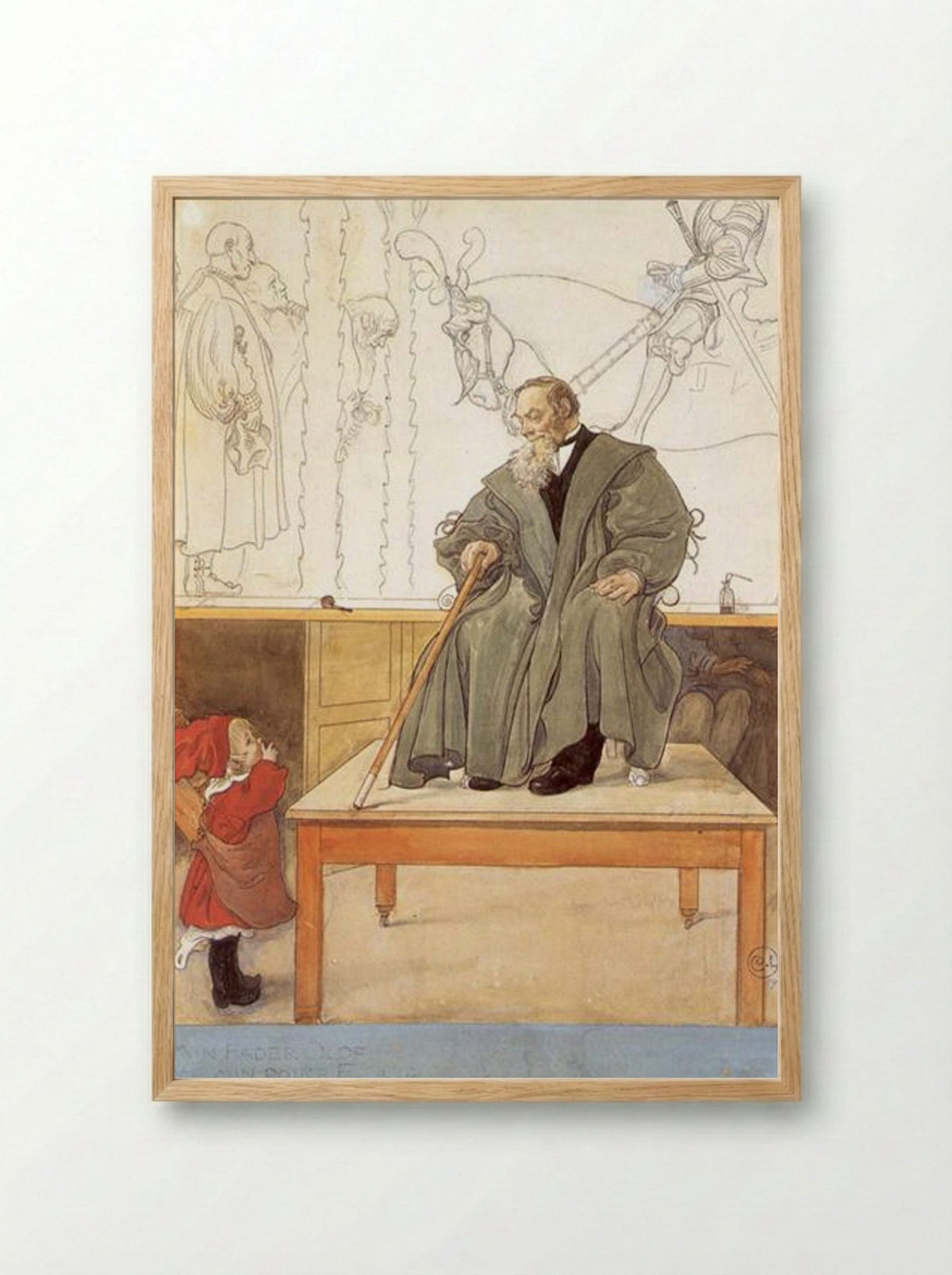 Min Fader (My Father) - Carl Larsson - Framed Print Wood
