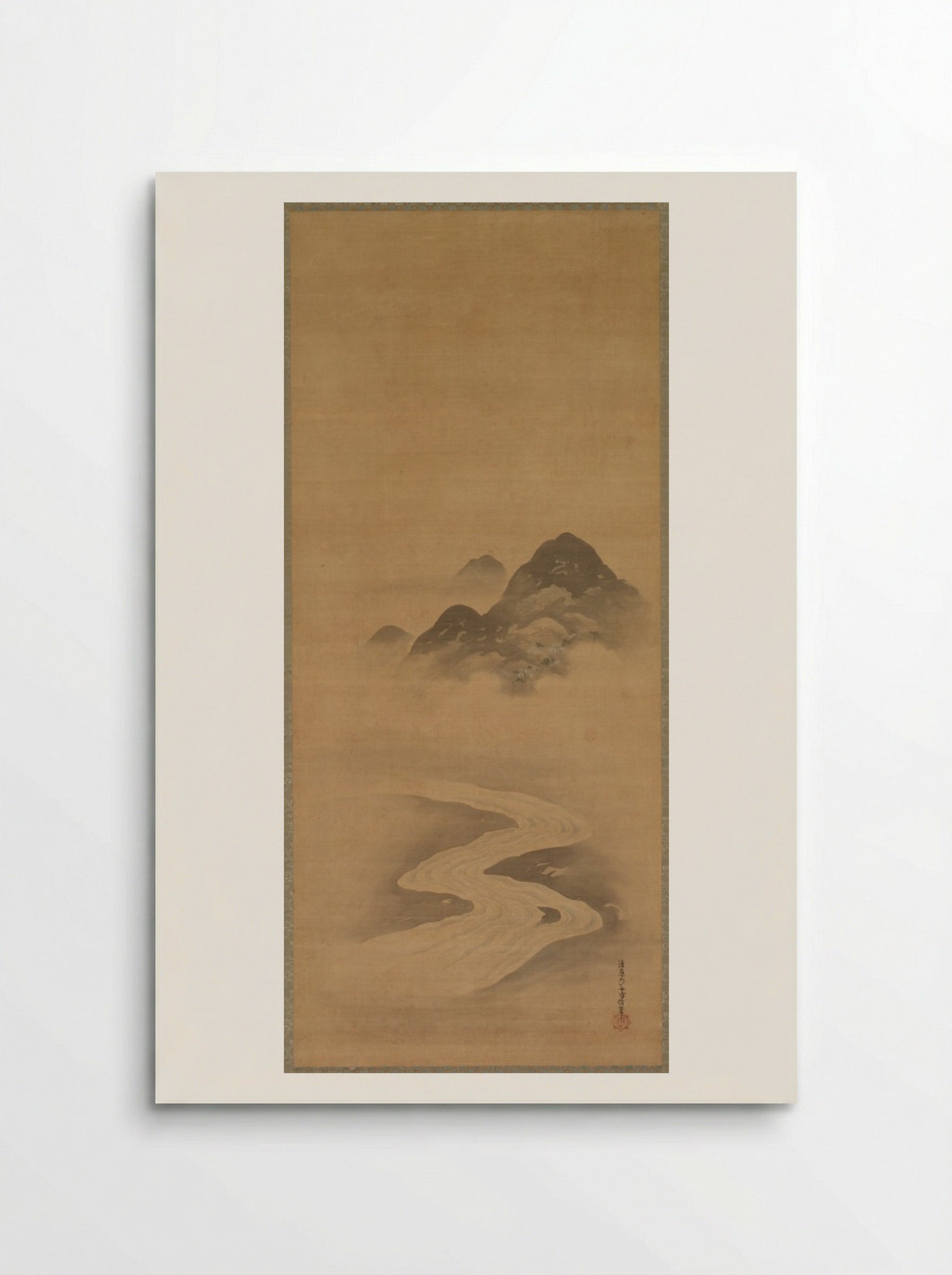 Minamoto no Nakakuni Visits Lady Kogō - Kiyohara Yukinobu - Poster