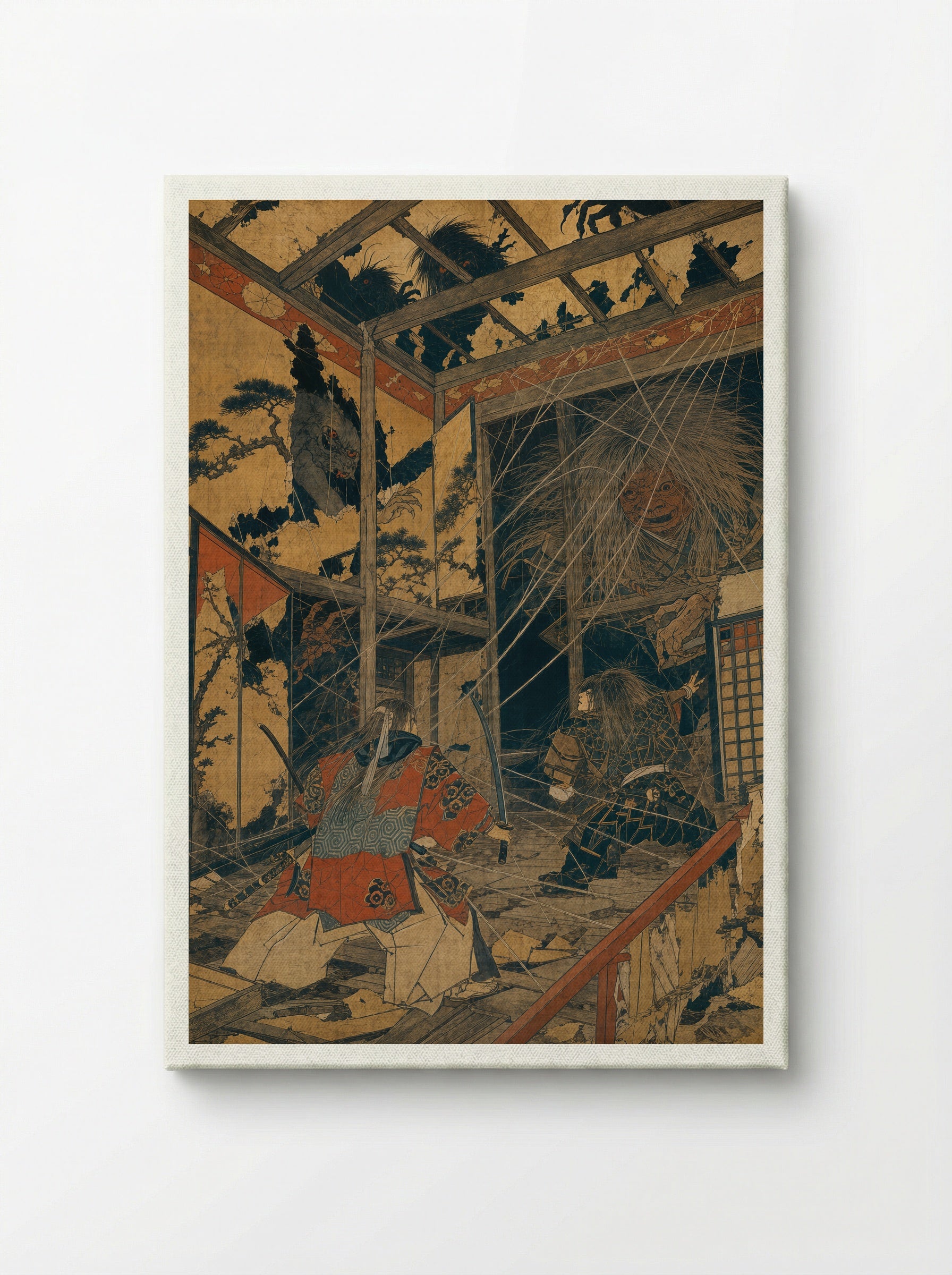 Minamoto no Yorimitsu and the Earth Spider: The House of Many Forms - Canvas