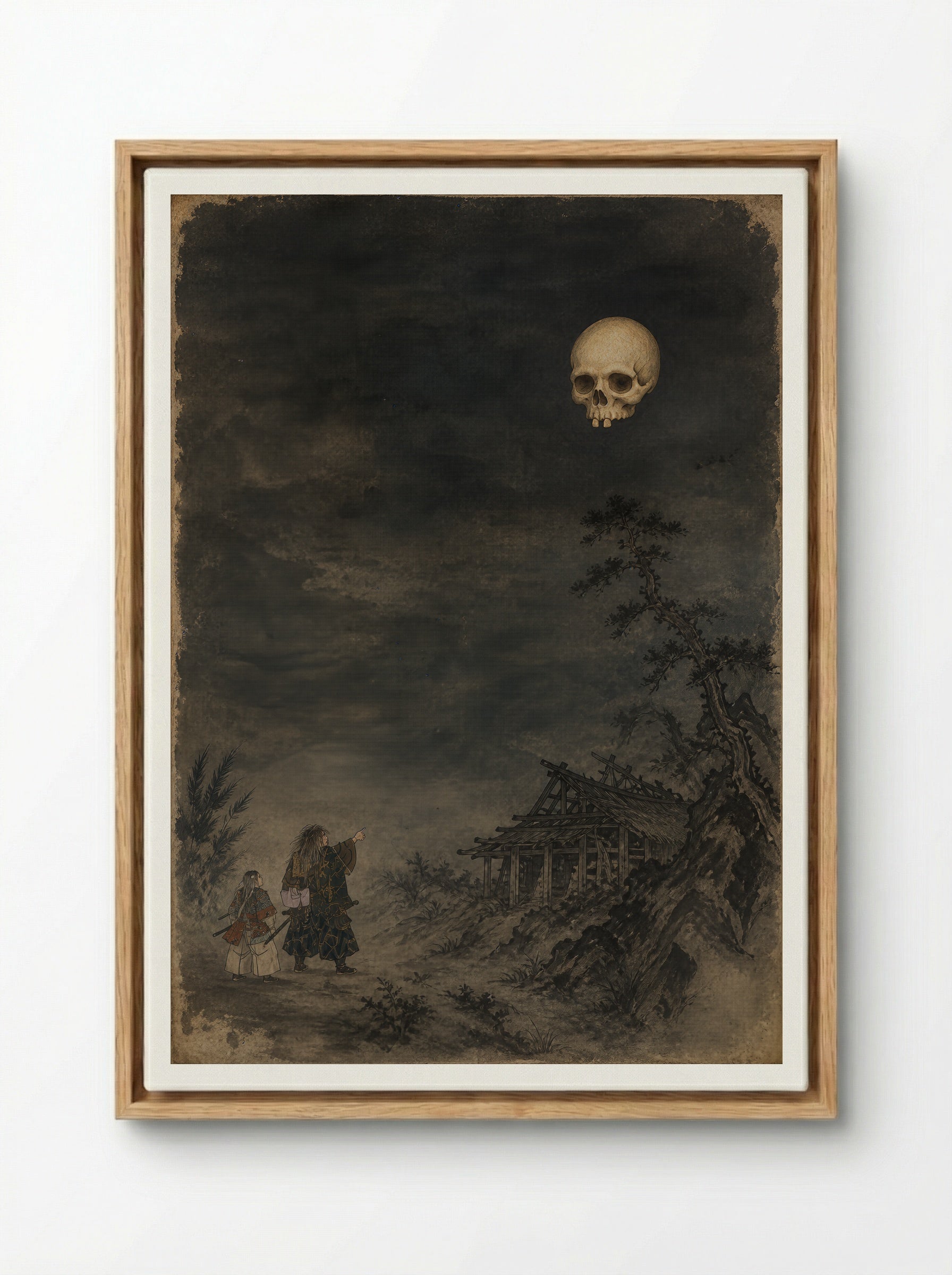 Minamoto no Yorimitsu and the Earth Spider: The Skull Above Kaguraoka - Framed Canvas Wood