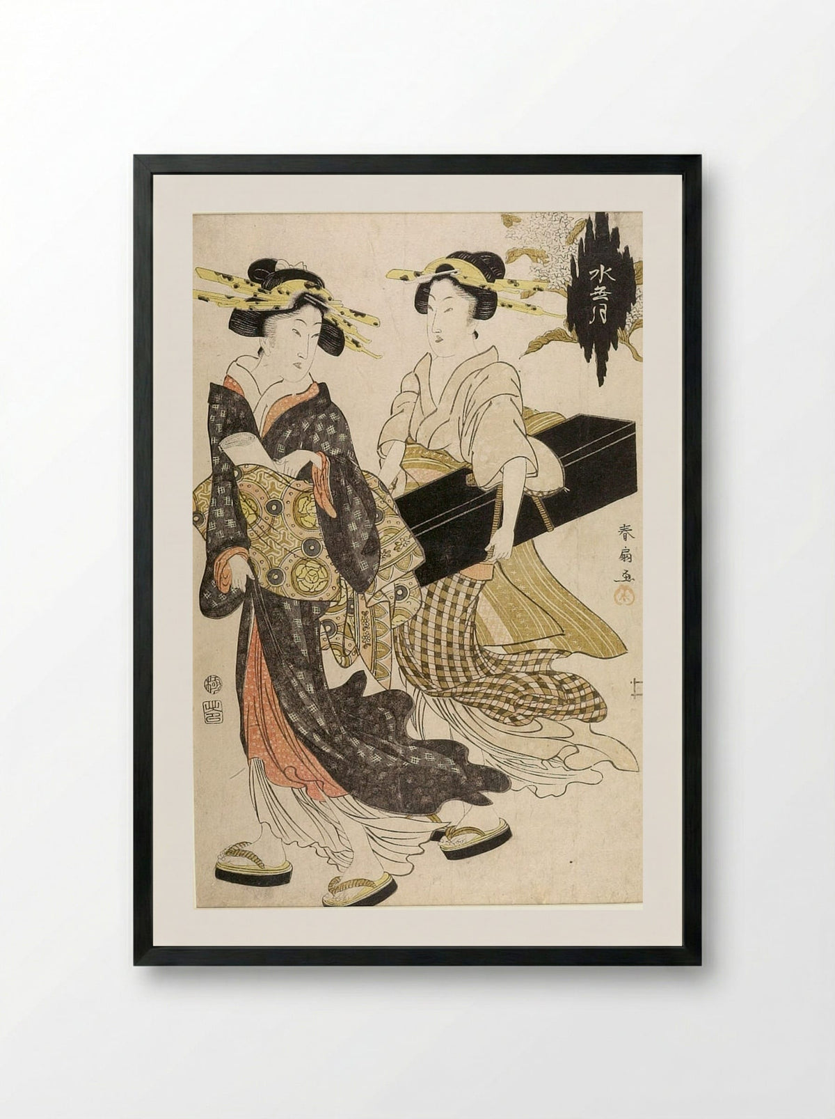 Minazuki (June) - Katsukawa Shunsen - Framed Print Black