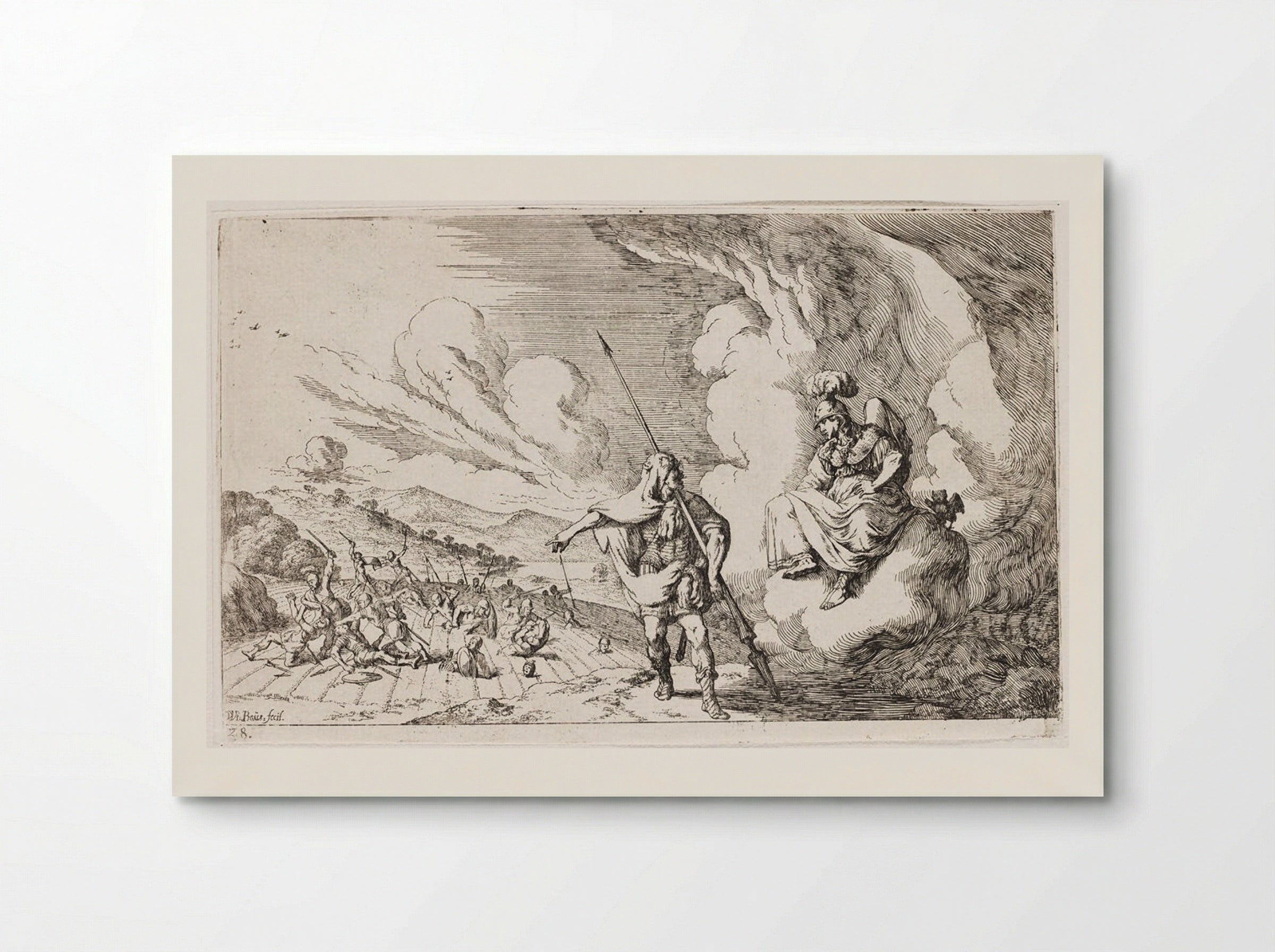 Minerva Commands Echion to Make Peace With His Brothers as Cadmus Watches - Johann Wilhelm Baur - Poster