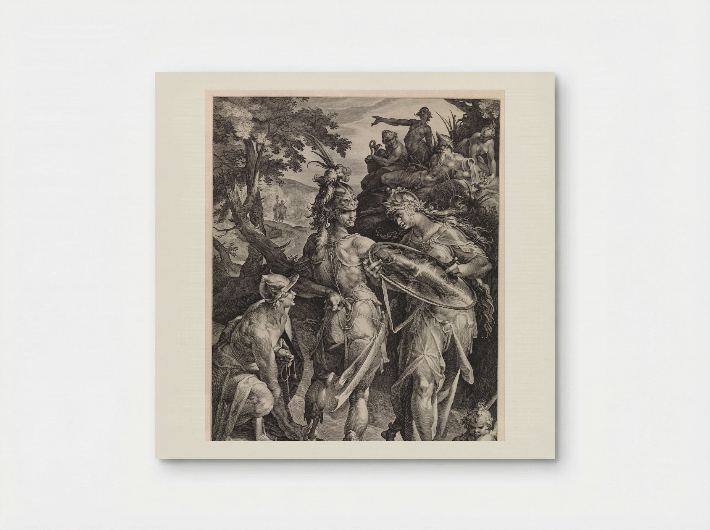 Minerva and Mercury Arming Perseus - Jan Harmensz. Muller - Poster