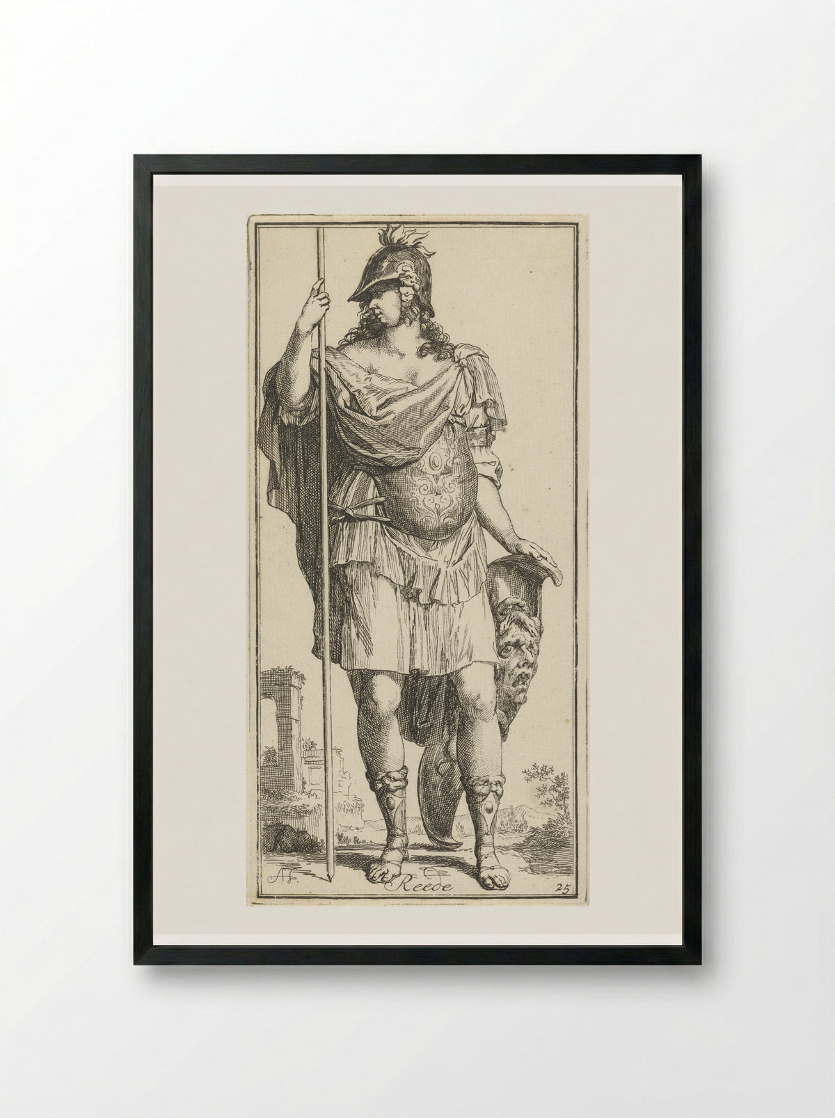 Minerva as Personification of Reason - Leonard Schenk - Framed Print Black
