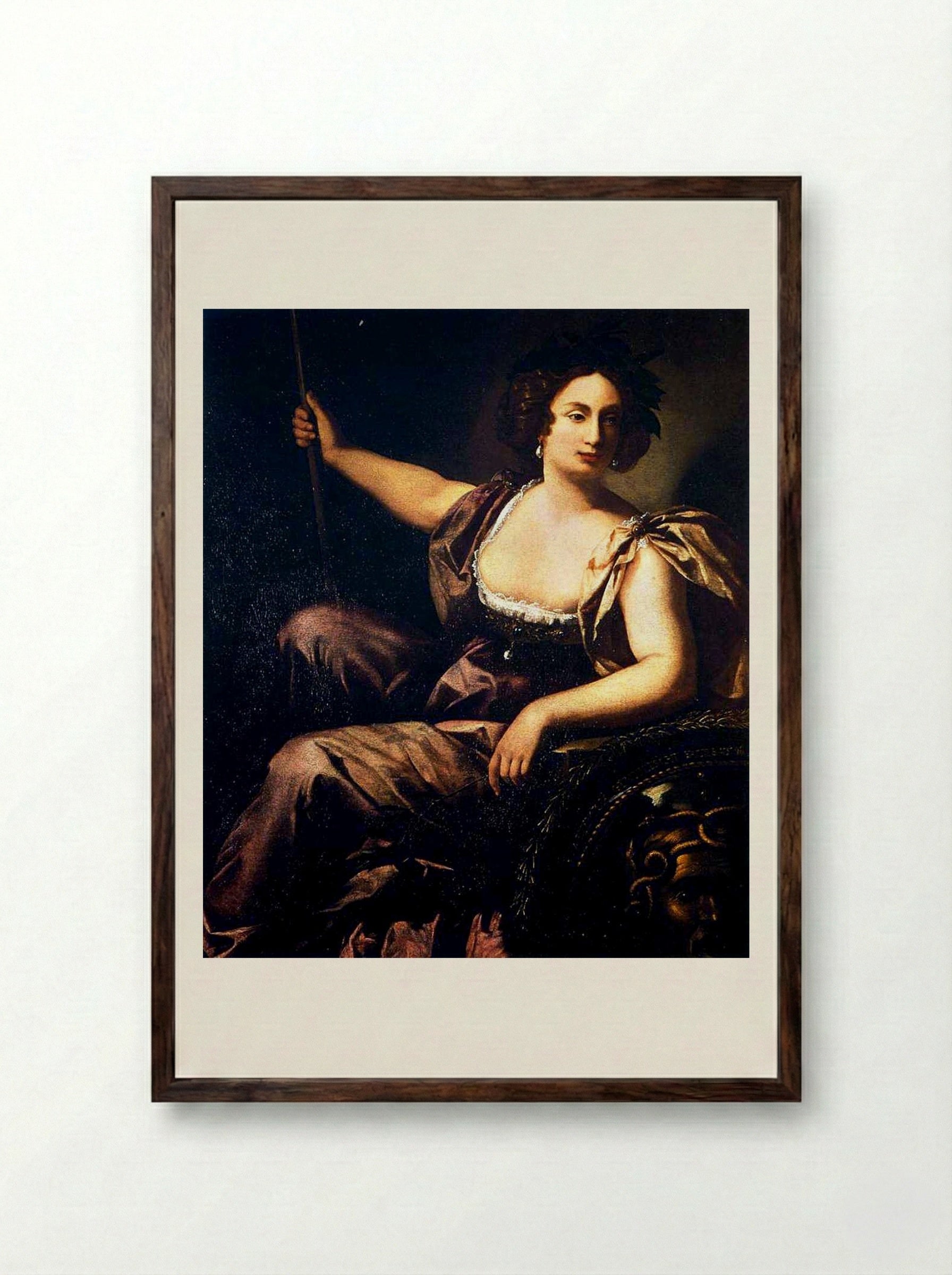 Minerva - Artemisia Gentileschi - Framed Print Dark Wood
