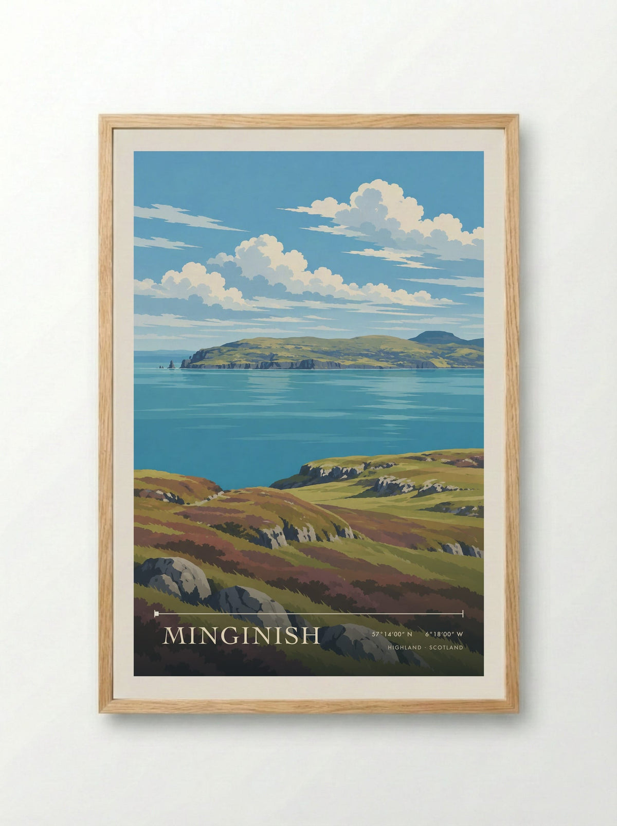 Minginish, Highland | Travel Poster - Framed Print Wood