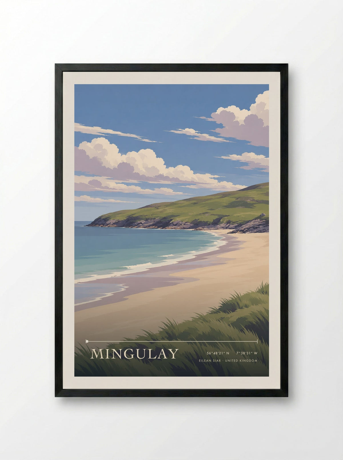 Mingulay, Eilean Siar | Travel Poster - Framed Print Black