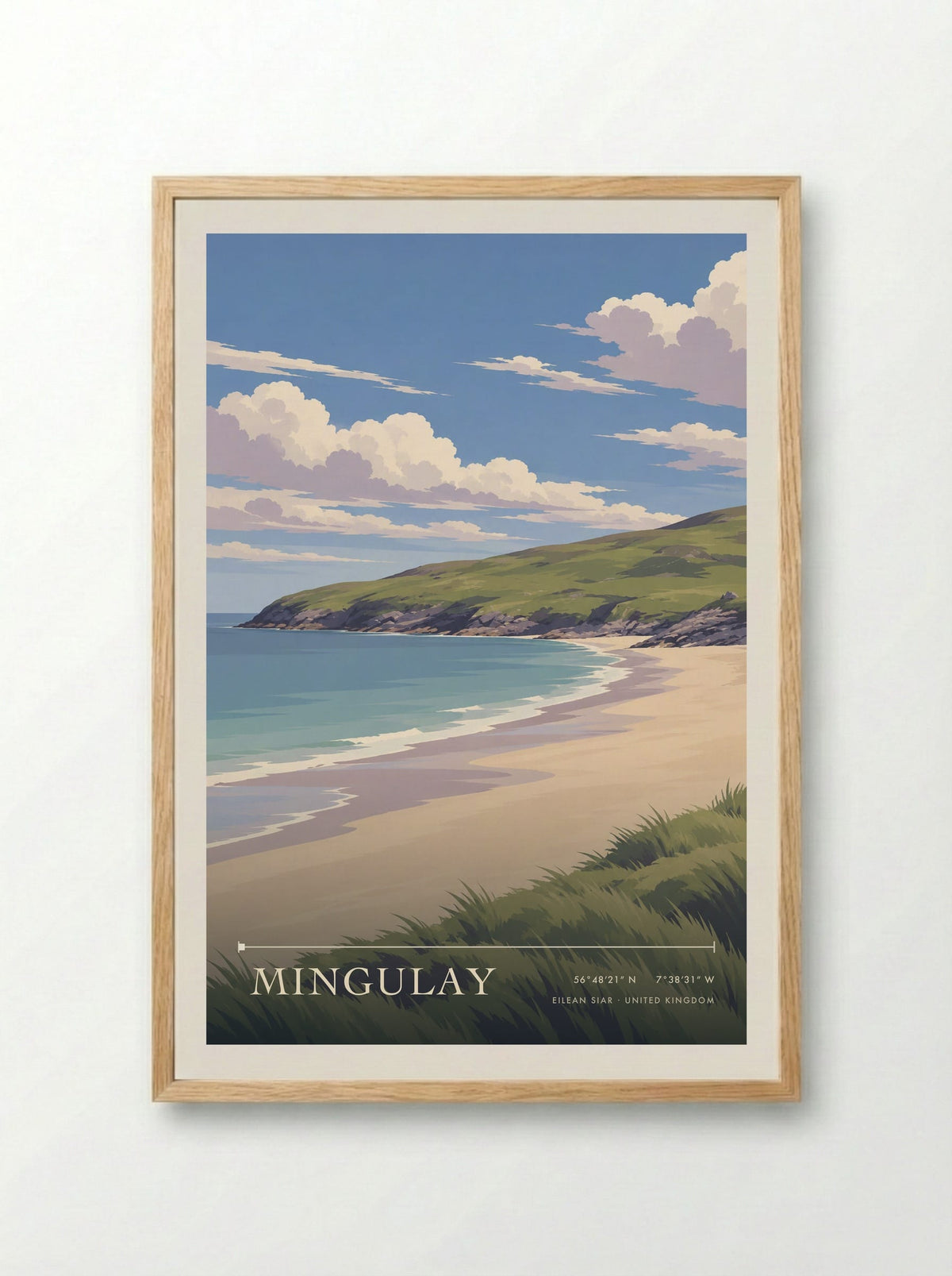 Mingulay, Eilean Siar | Travel Poster - Framed Print Wood