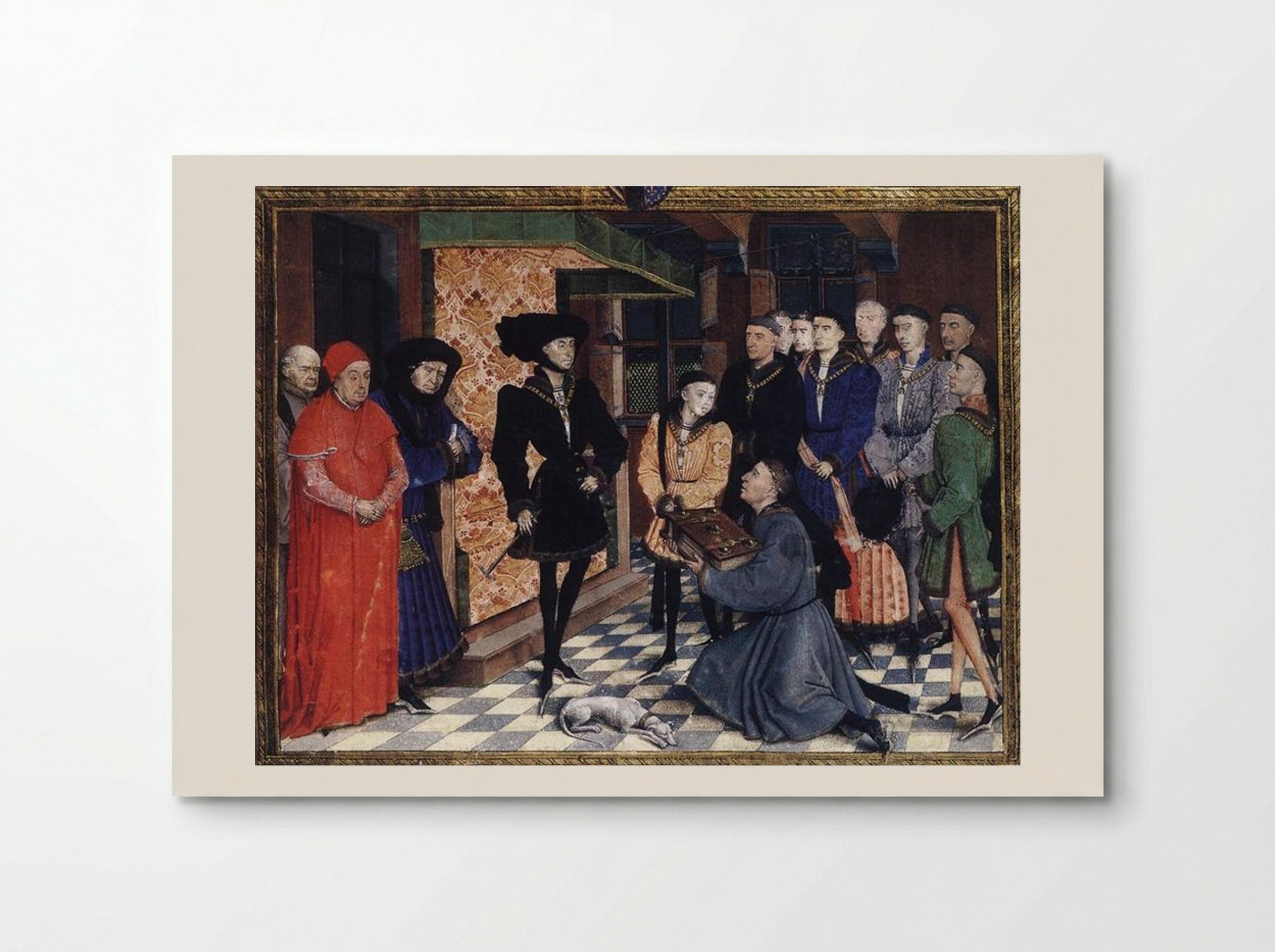 Miniature from the first page of the Chroniques de Hainaut - Rogier van der Weyden - Poster
