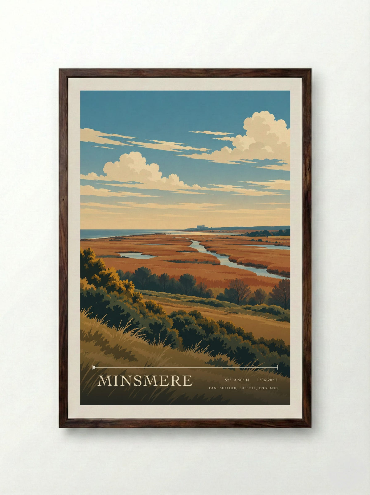 Minsmere, East Suffolk, Suffolk, England | Travel Poster - Framed Print Dark Wood