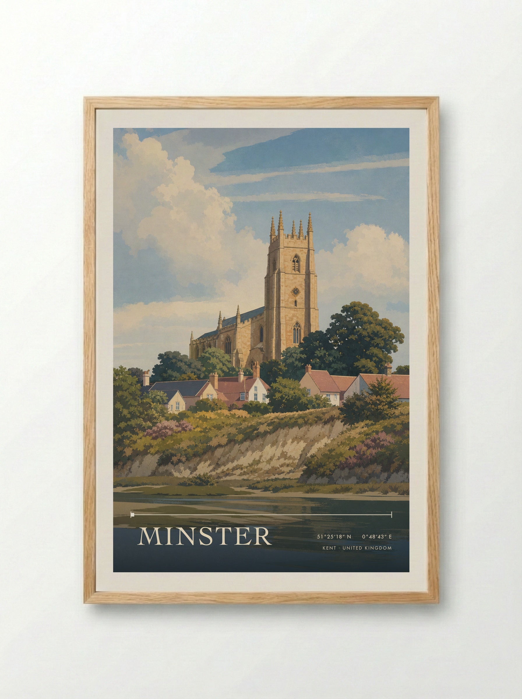 Minster Kent United Kingdom Travel Poster - Framed Print Wood