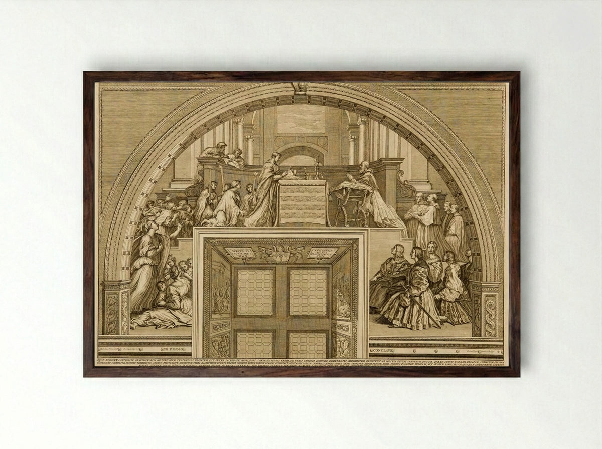 Miracle of Bolsena - Francesco Faraone Aquila - Framed Print Dark Wood