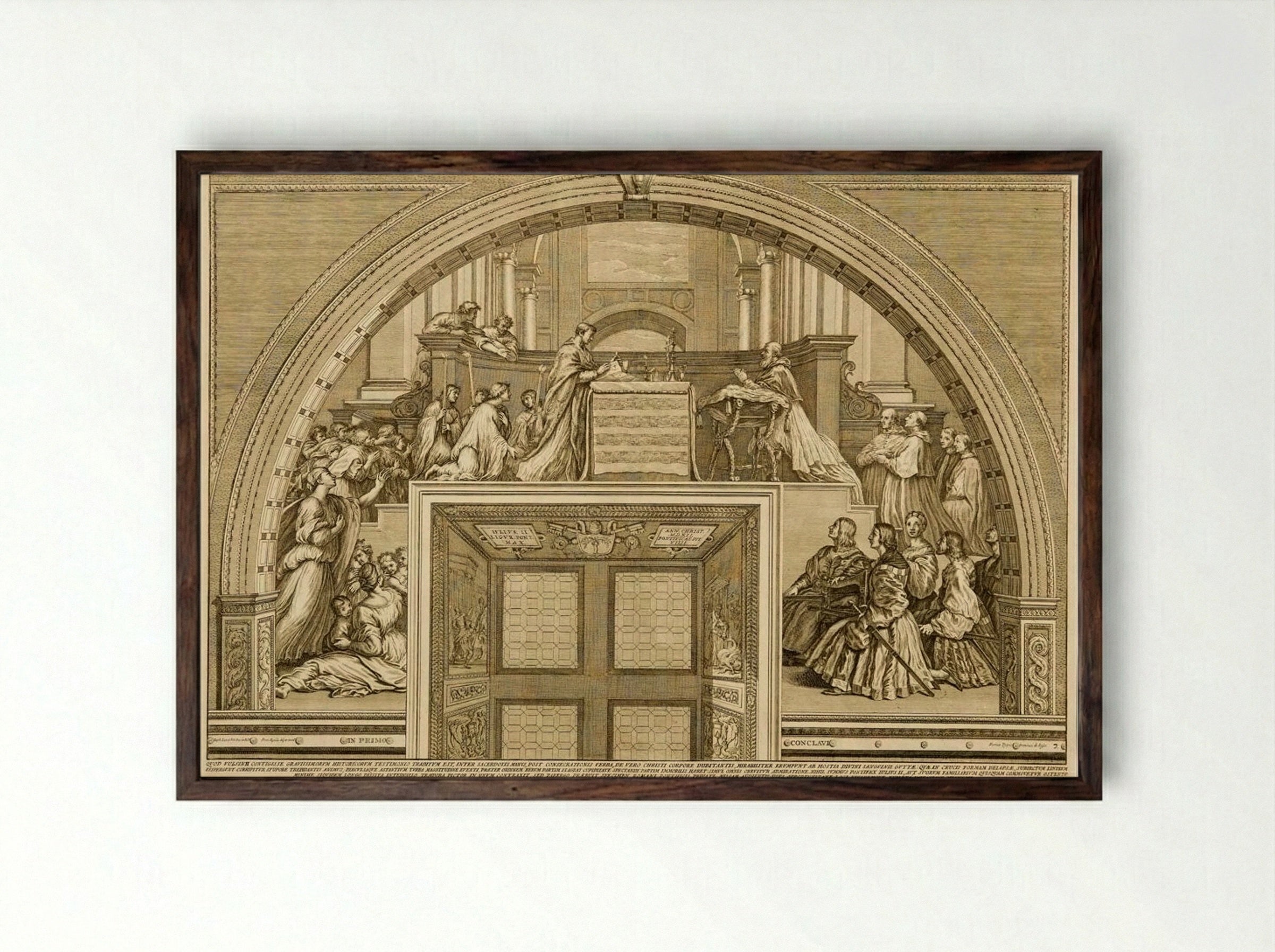 Miracle of Bolsena - Francesco Faraone Aquila - Framed Print Dark Wood