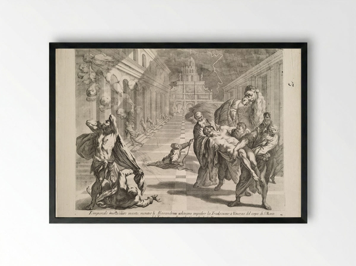Miracle of the Transposition of the Body of Saint Mark - Andrea Zucchi - Framed Print Black