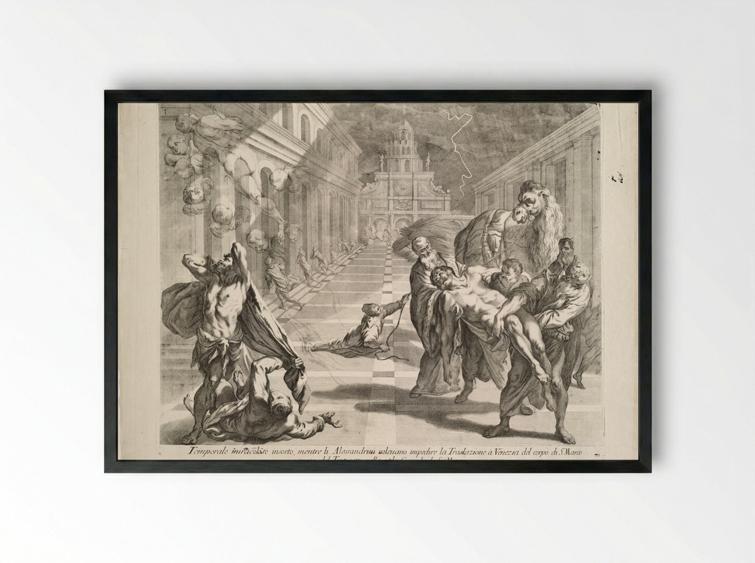 Miracle of the Transposition of the Body of Saint Mark - Andrea Zucchi - Framed Print Black
