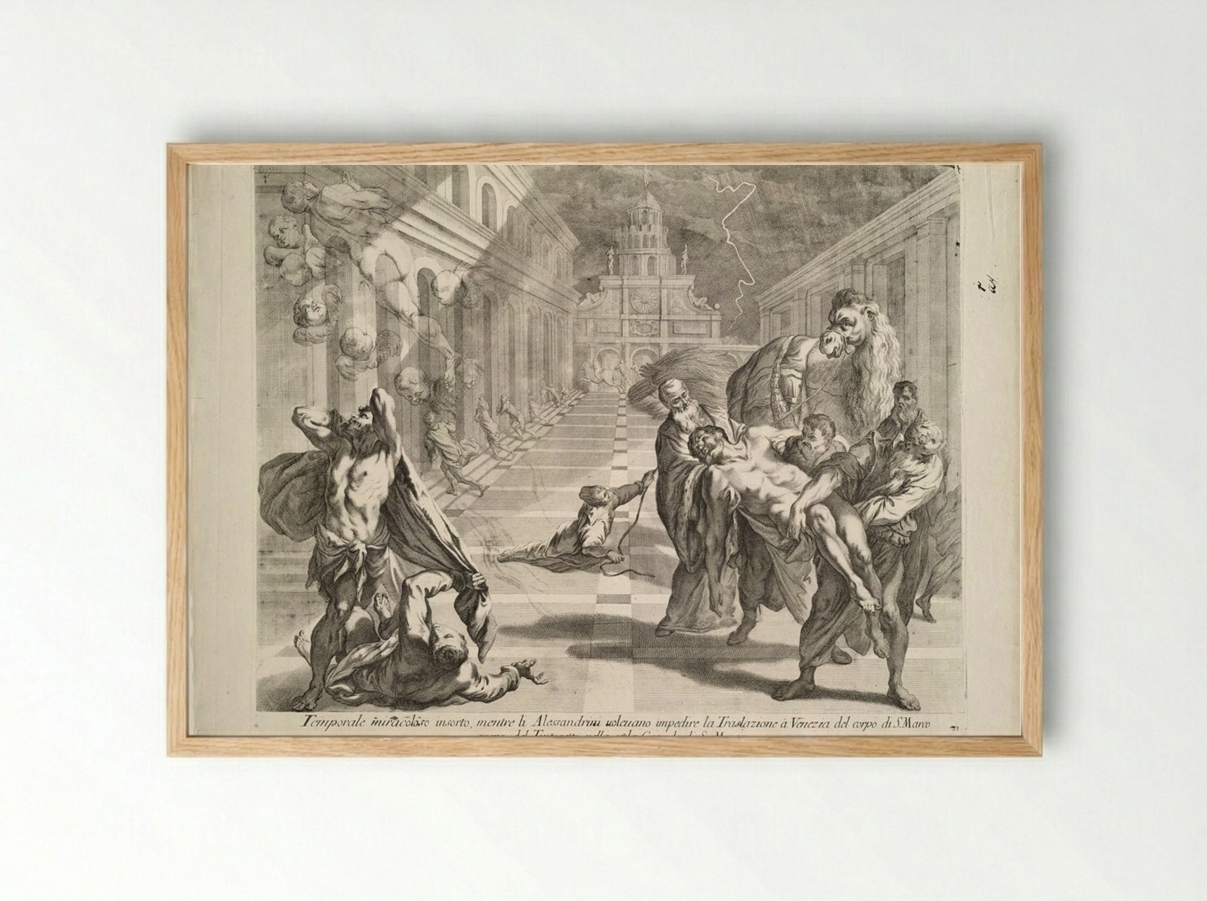 Miracle of the Transposition of the Body of Saint Mark - Andrea Zucchi - Framed Print Wood
