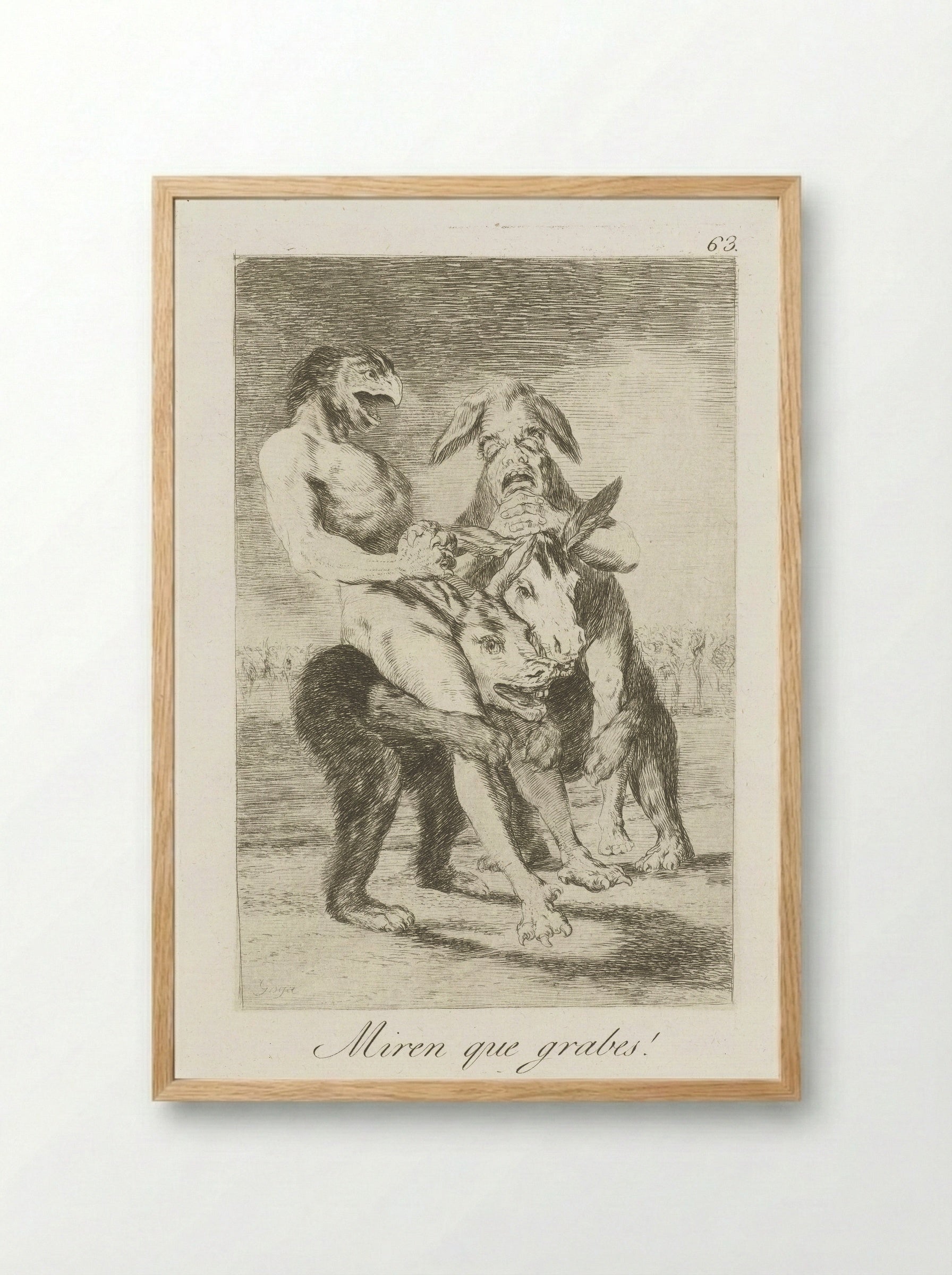 Miren que grabes! - Francisco de Goya - Framed Print Wood