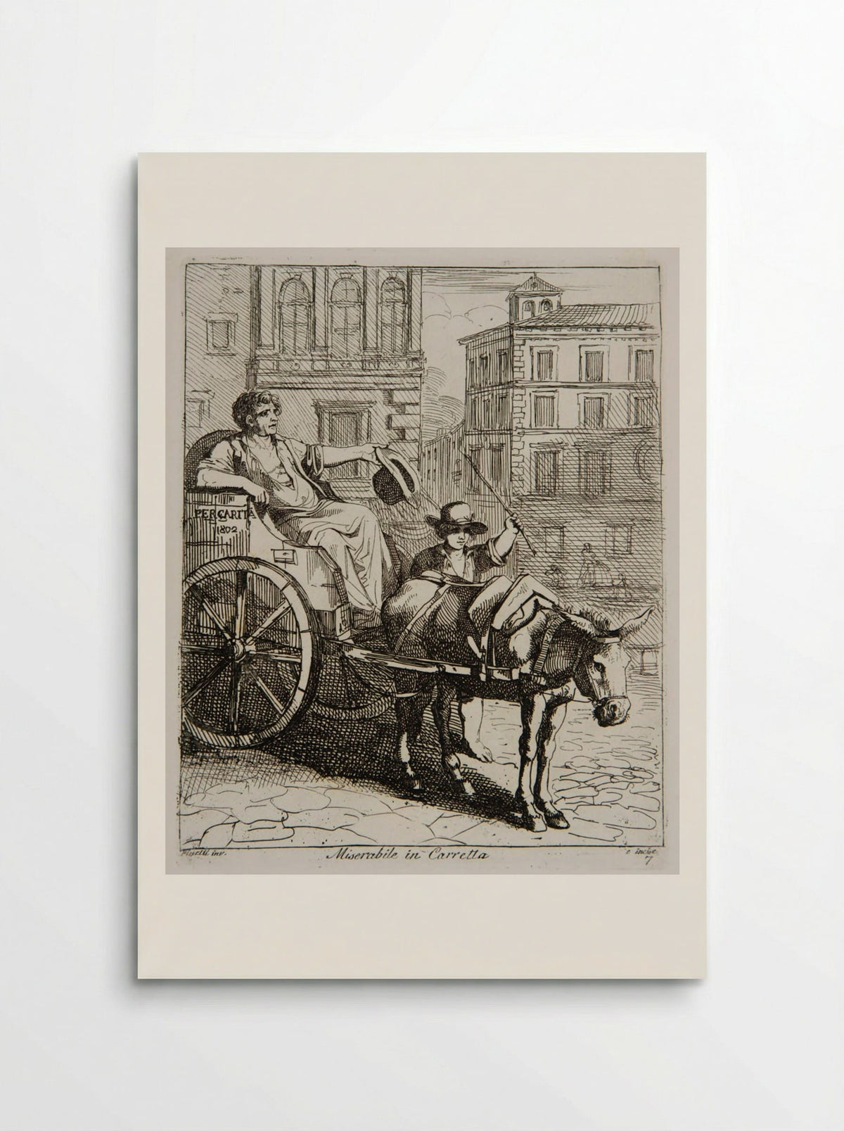 Miserabile in Carretta - Bartolomeo Pinelli - Poster