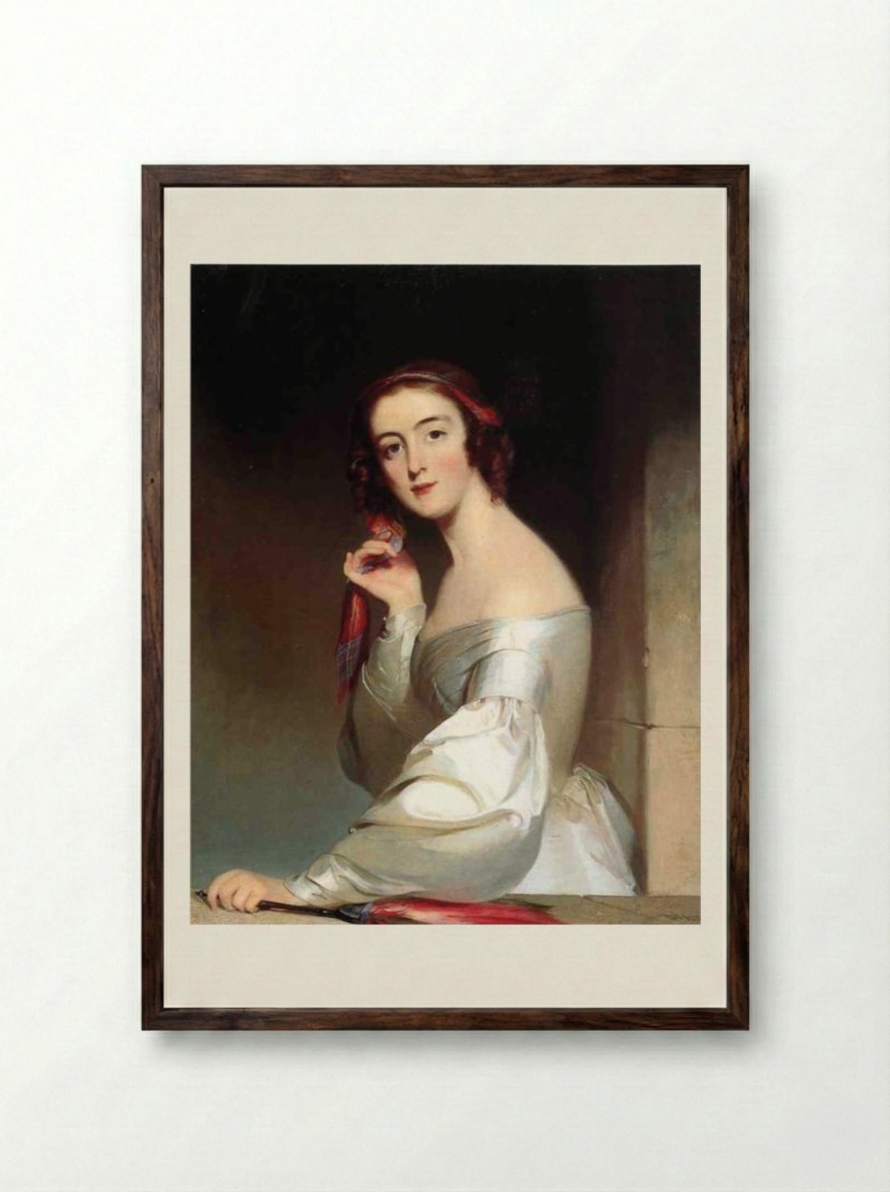 Miss Ann Elliott, Beaufort, South Carolina - Thomas Sully - Framed Print Dark Wood