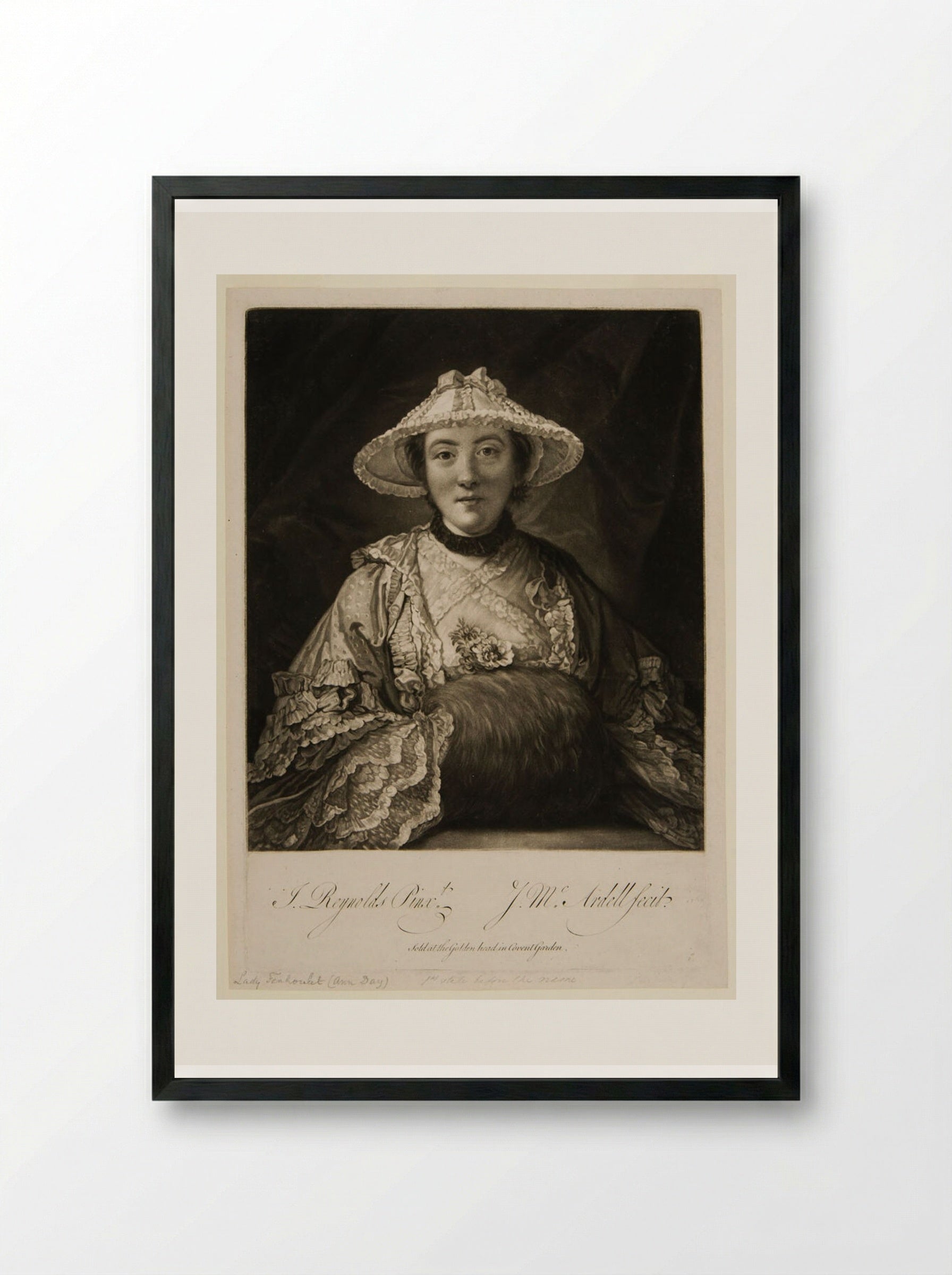 Miss Anne Day, afterwards Lady Fenhoulet - James McArdell - Framed Print Black