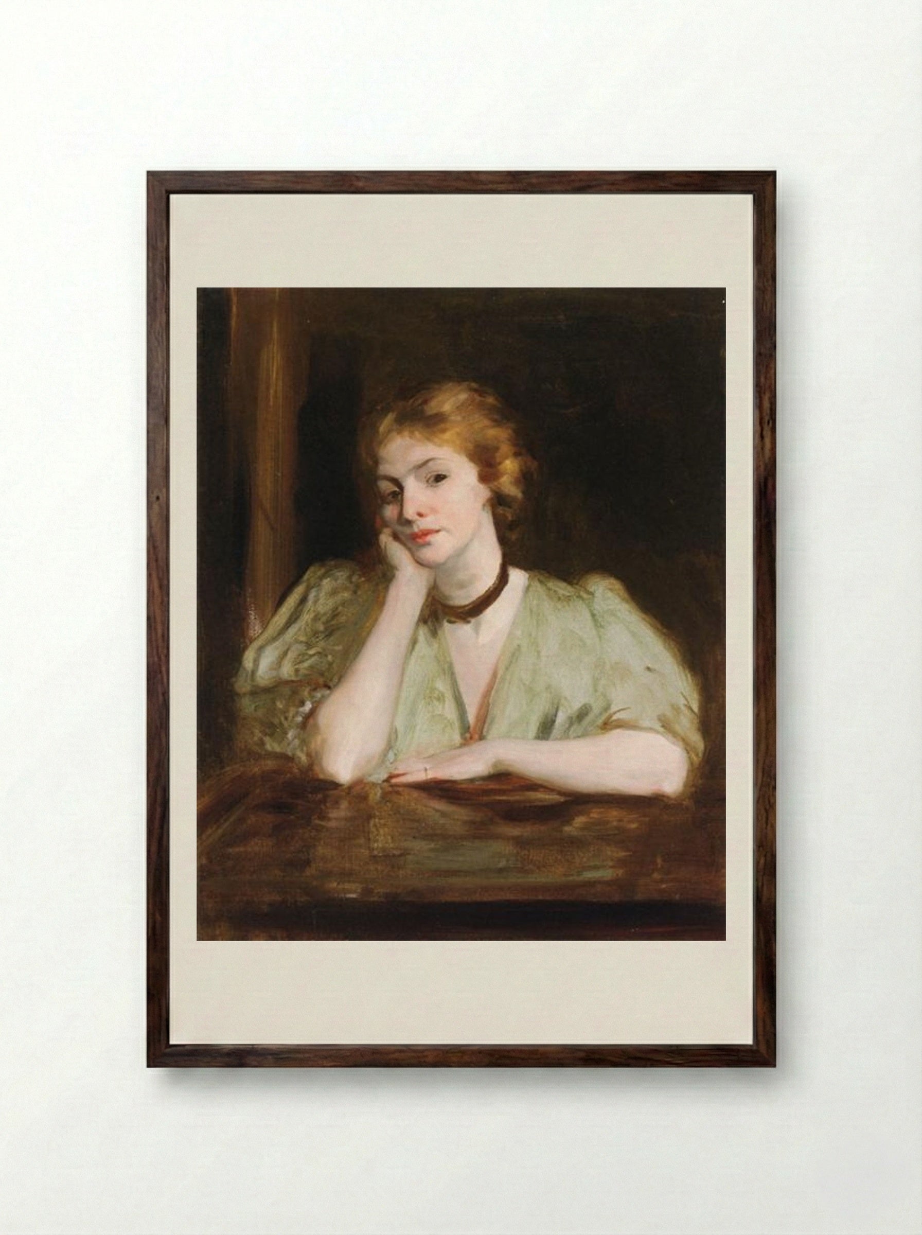 Miss Jessica Penn - Robert Henri - Framed Print Dark Wood