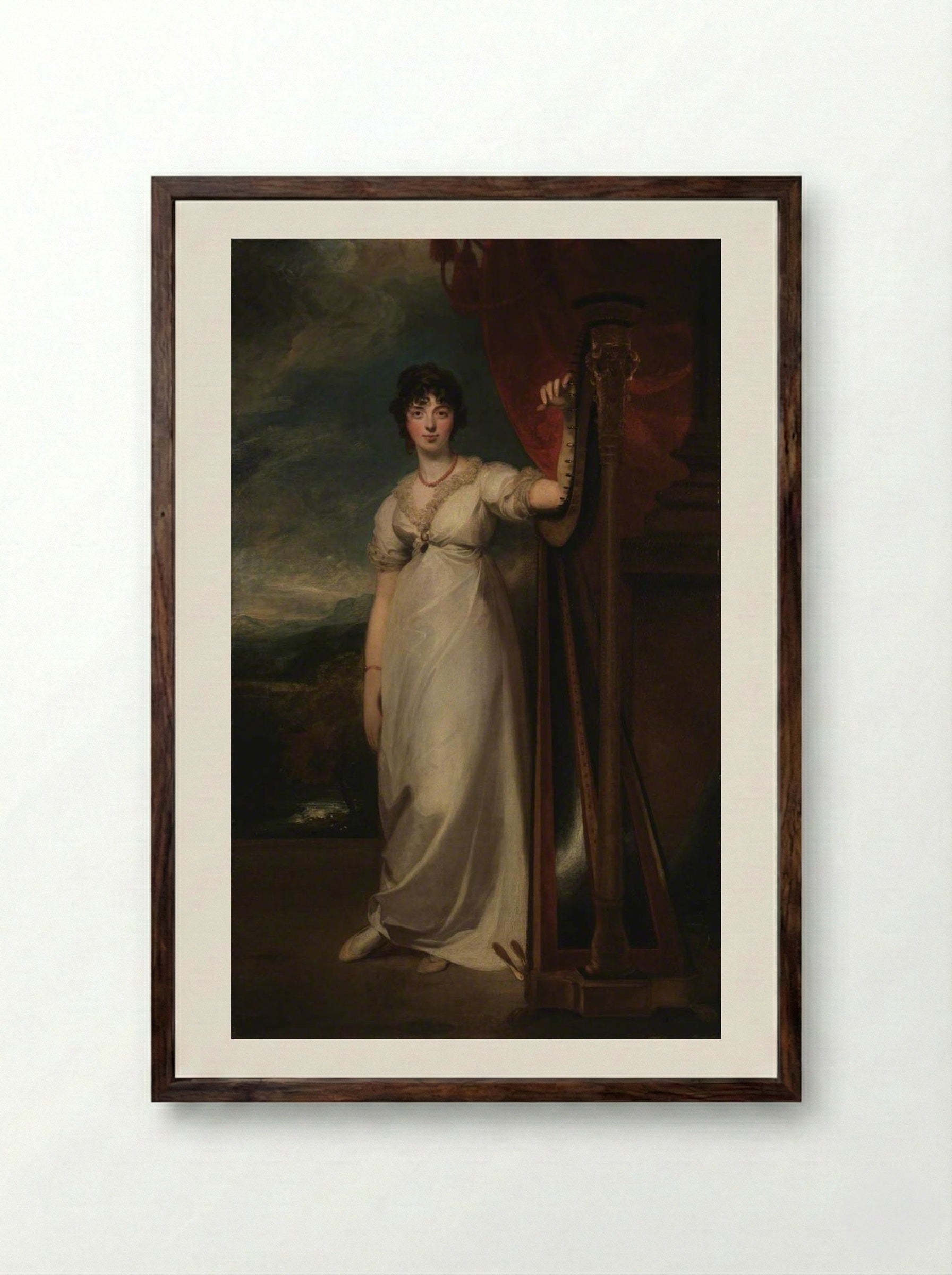 Miss Laura Dorothea Ross (Mrs Francis Robertson) - Sir Thomas Lawrence - Framed Print Dark Wood
