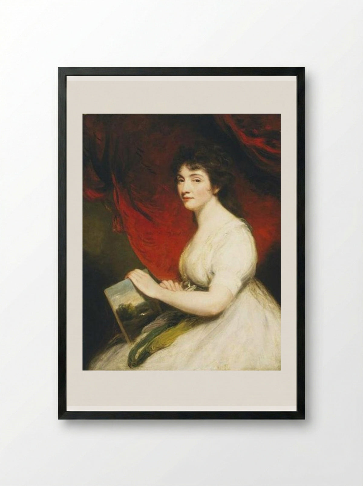 Miss Mary Linwood - John Hoppner - Framed Print Black