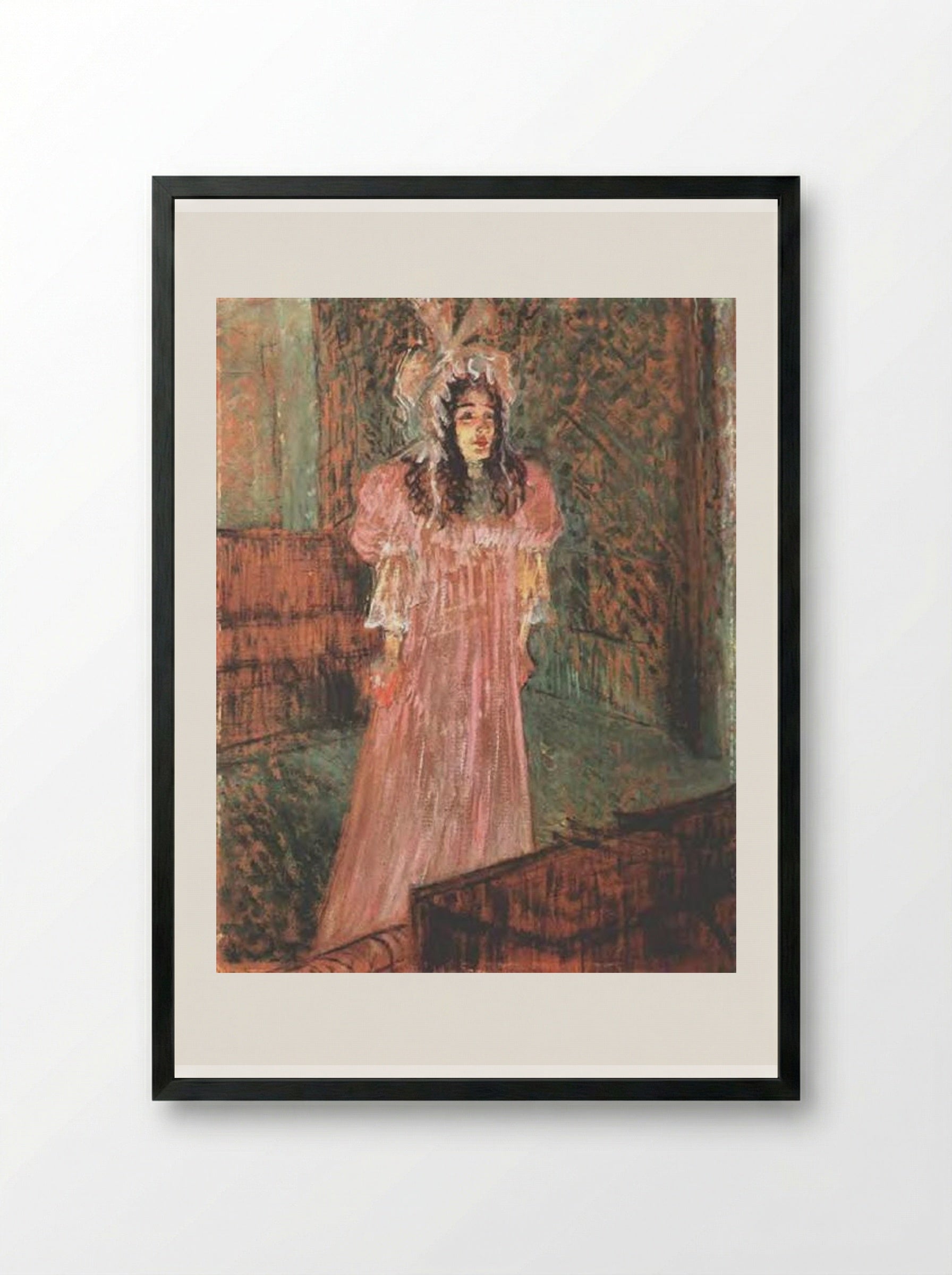 Miss May Belfort - Henri de Toulouse-Lautrec - Framed Print Black
