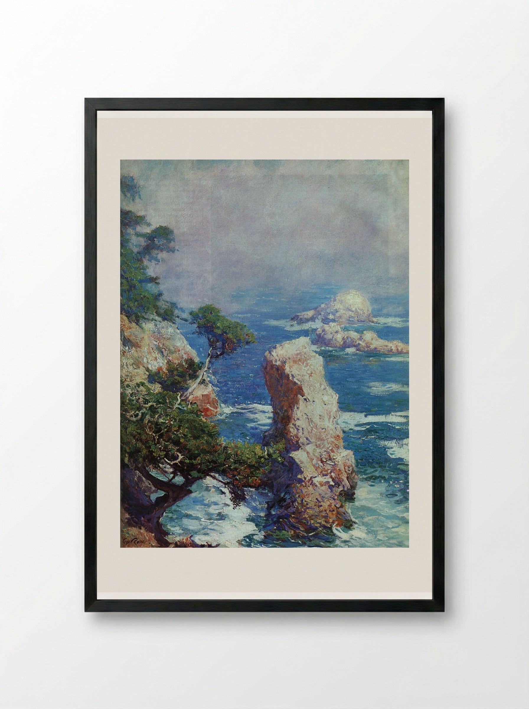 Mist Over Point Lobos - Guy Rose - Framed Print Black