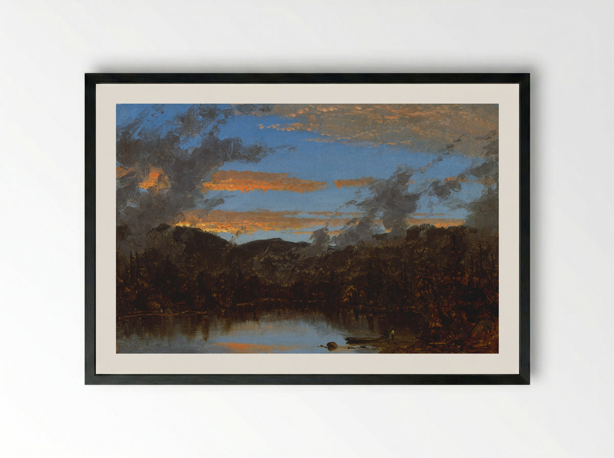Mist Rising at Sunset in the Catskills - Sanford Robinson Gifford - Framed Print Black