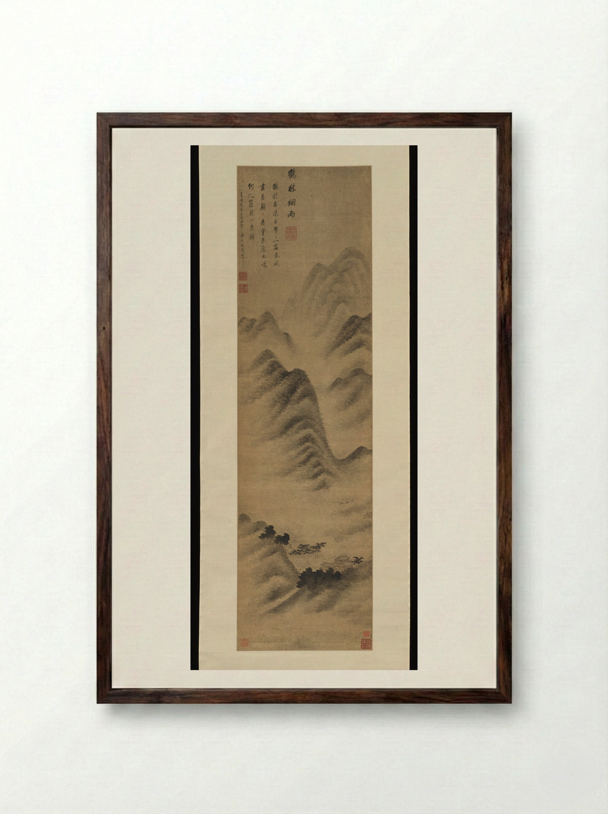 Mist and Rain in Helin - Pan Simu - Framed Print Dark Wood