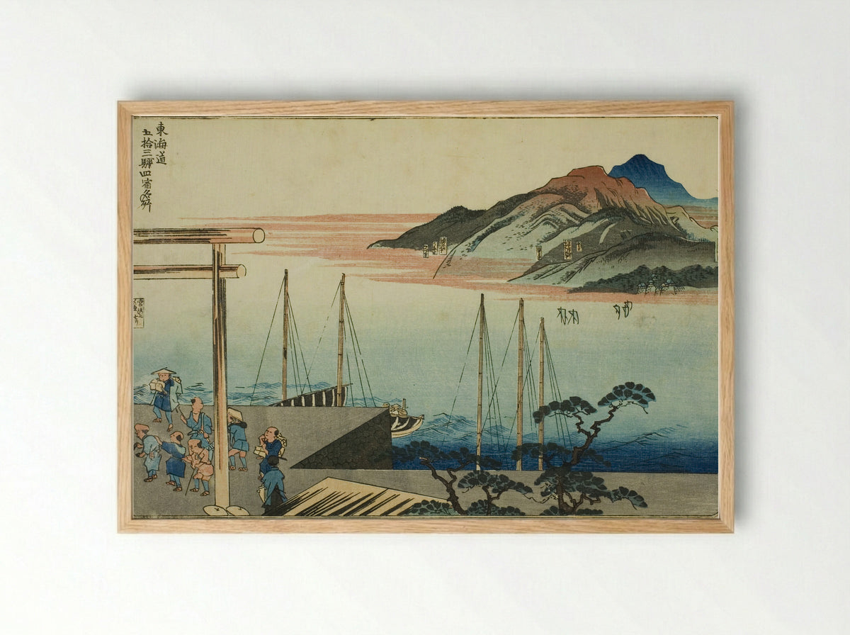 Miya, Kuwana, Yokkaichi, and Ishiyakushi - Utagawa Kuniyoshi - Framed Print Wood