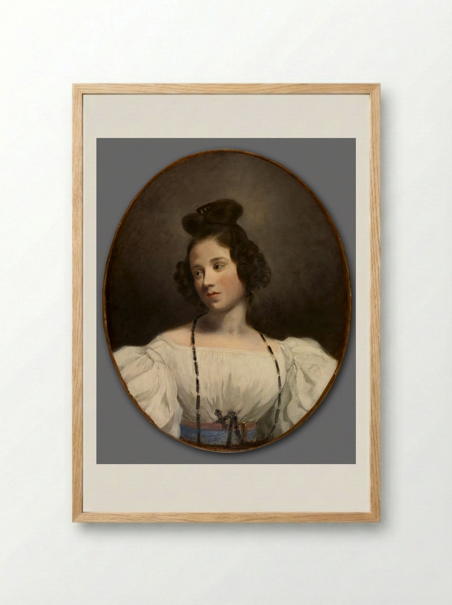 Mlle. Alexandrine-Julie de la Boutraye - Eugène Delacroix - Framed Print Wood