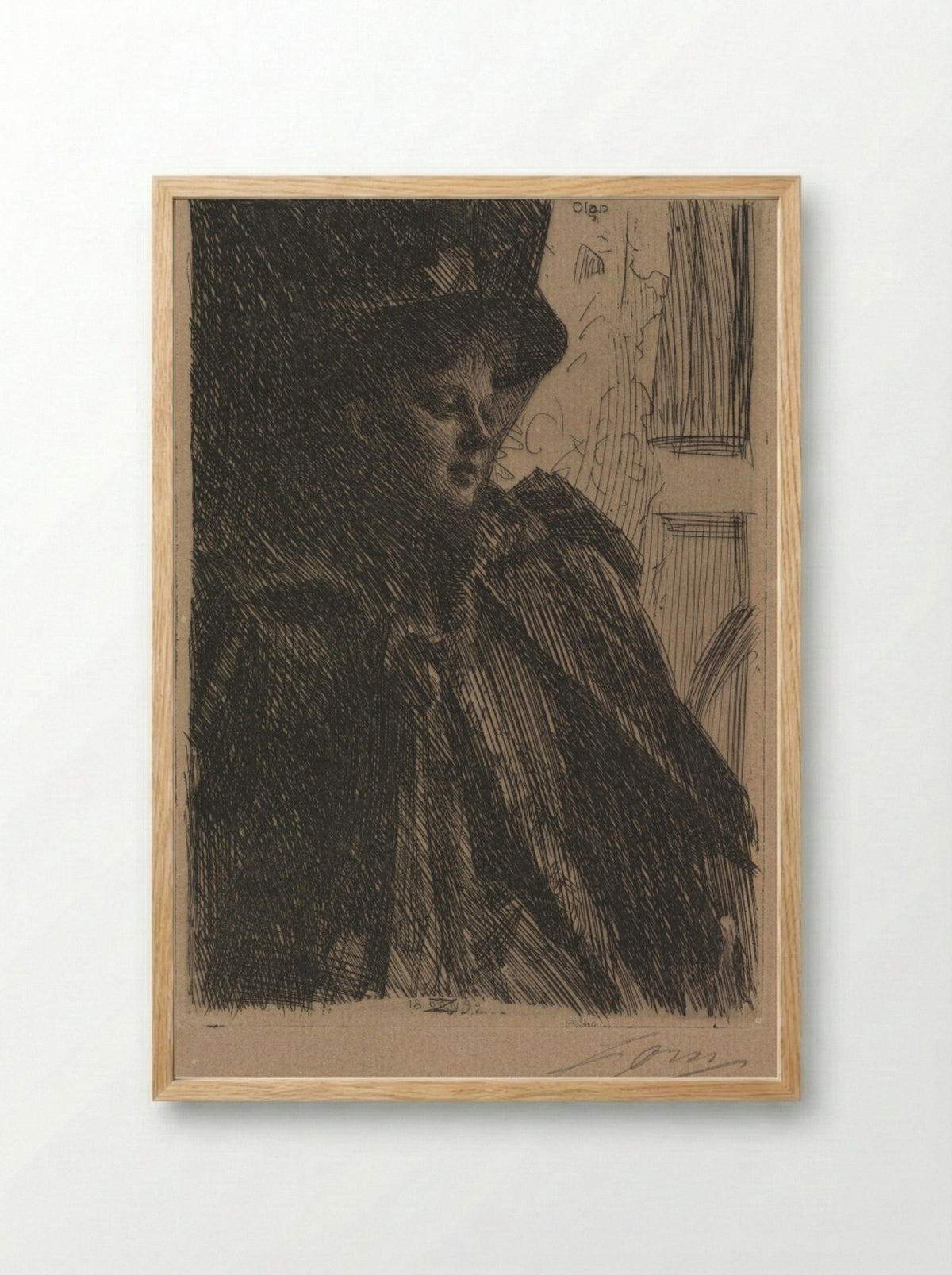 Mme. Olga Bratt - Anders Zorn - Framed Print Wood