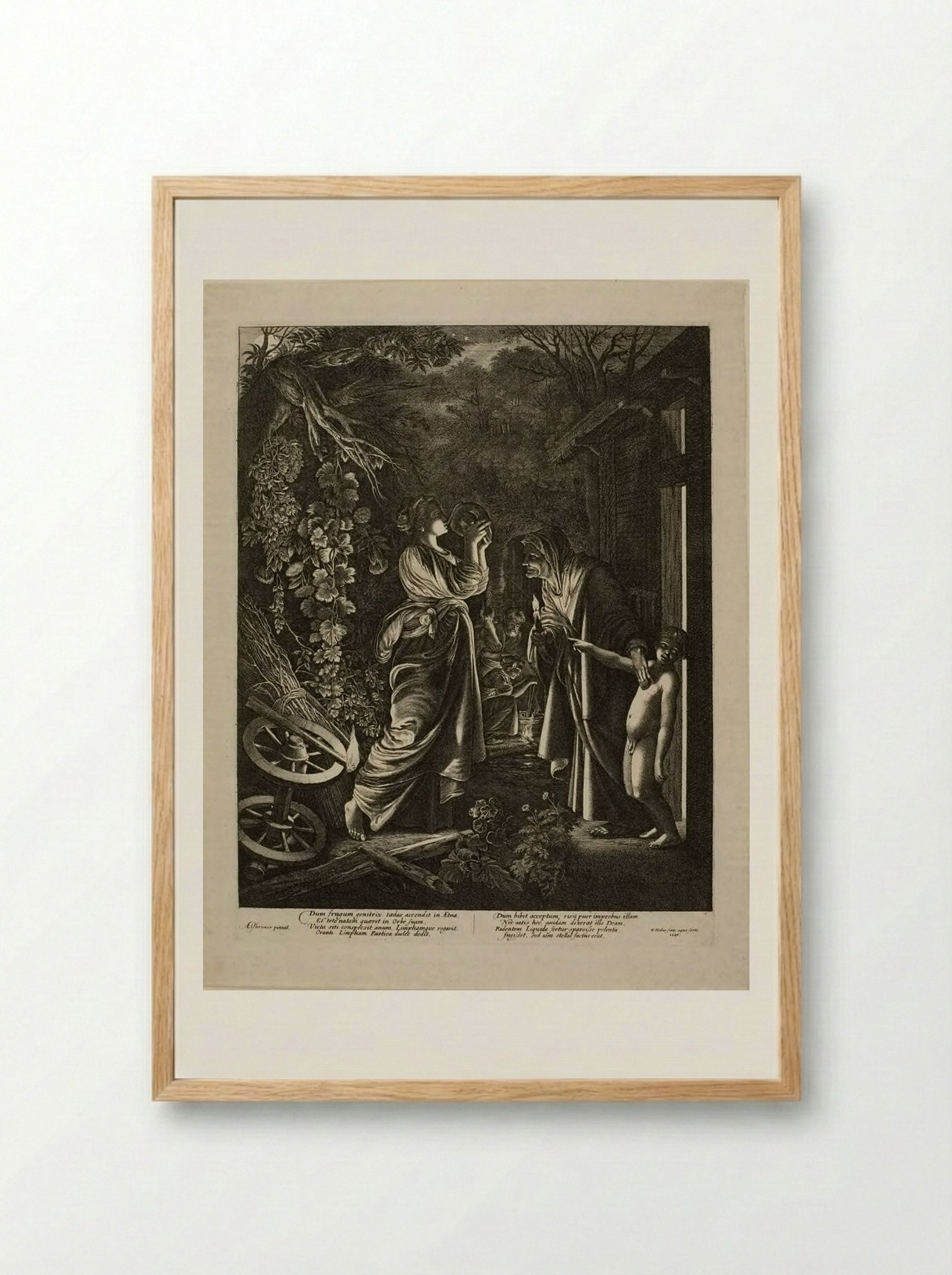 Mocking of Ceres - Wenceslaus Hollar - Framed Print Wood