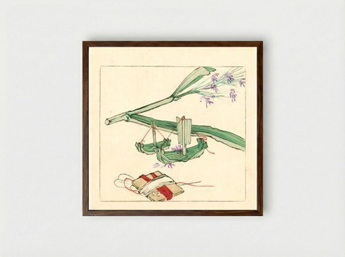 Model Boat - Hana Kurabe - Framed Print Dark Wood