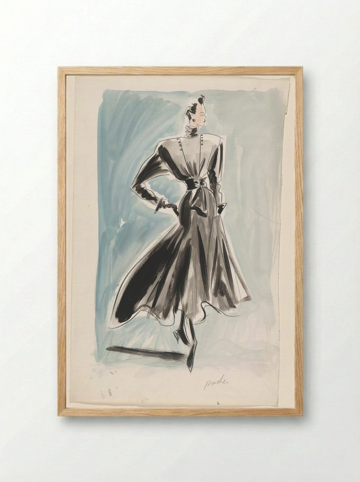 Model in een jurk van Basler - Arie Vervelde - Framed Print Wood