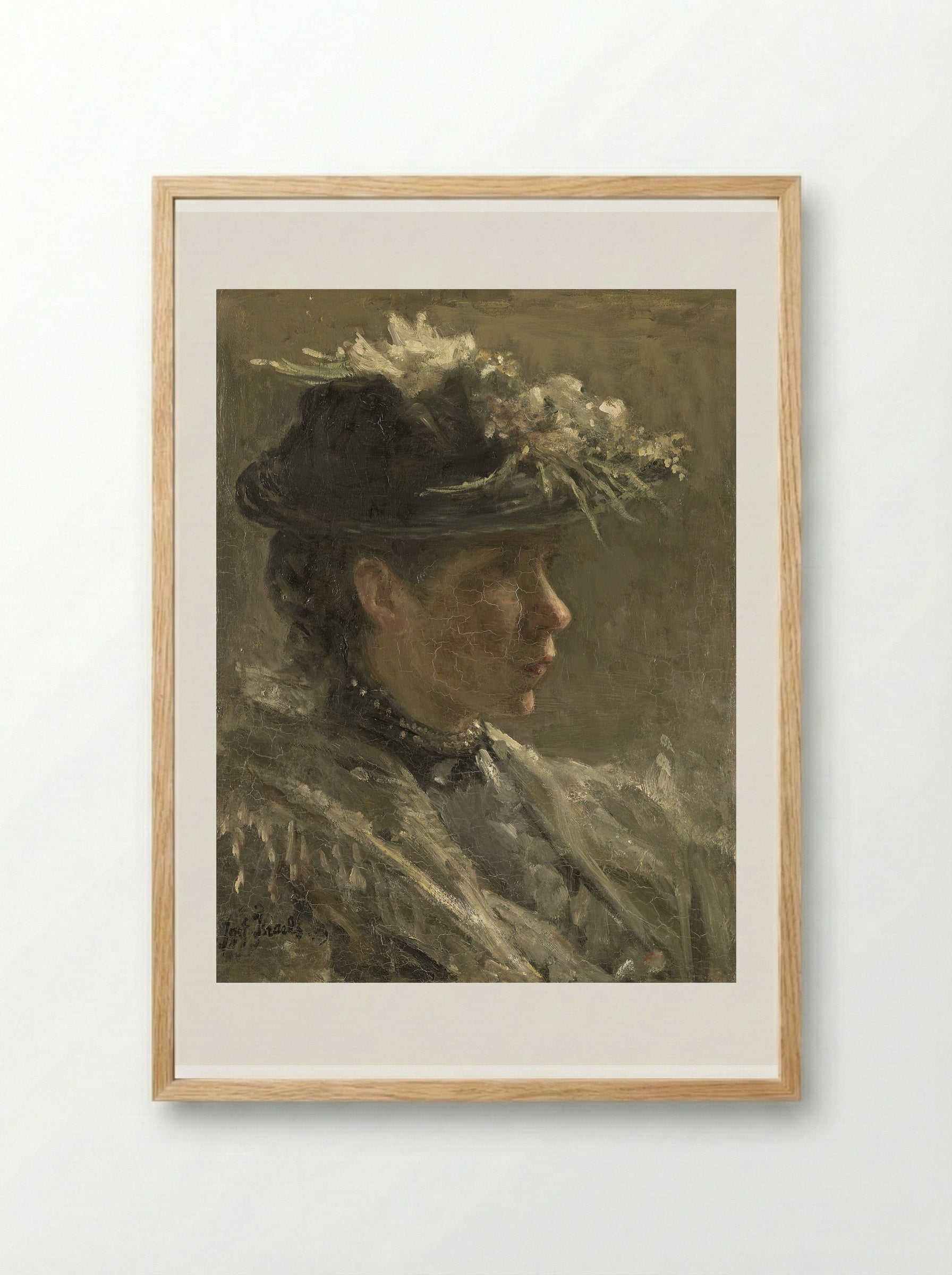 Modelstudie van Sijtje van Bemmel - Jozef Israëls - Framed Print Wood