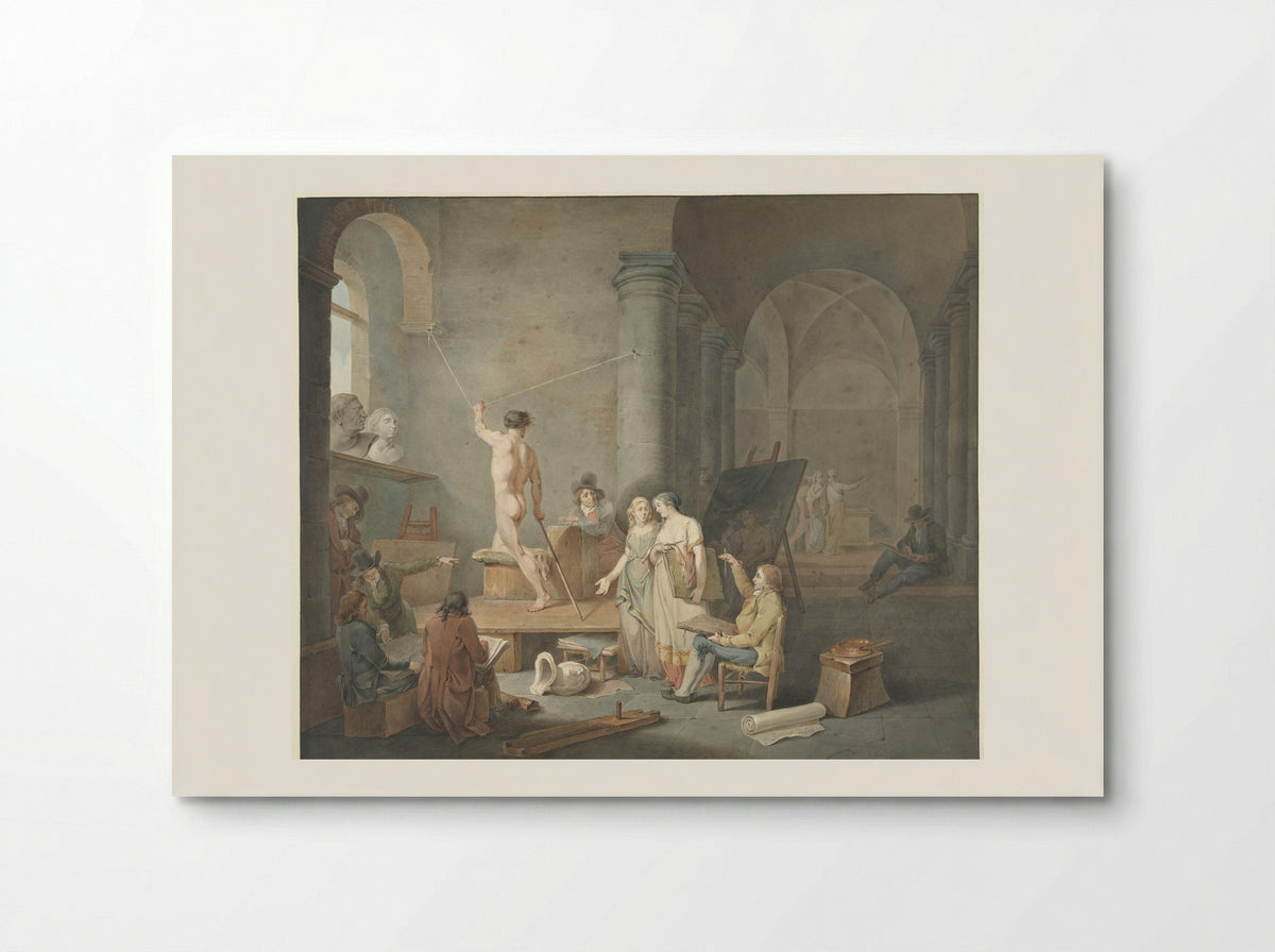 Modeltekenen in een oud gebouw - Jacobus Johannes Lauwers - Poster