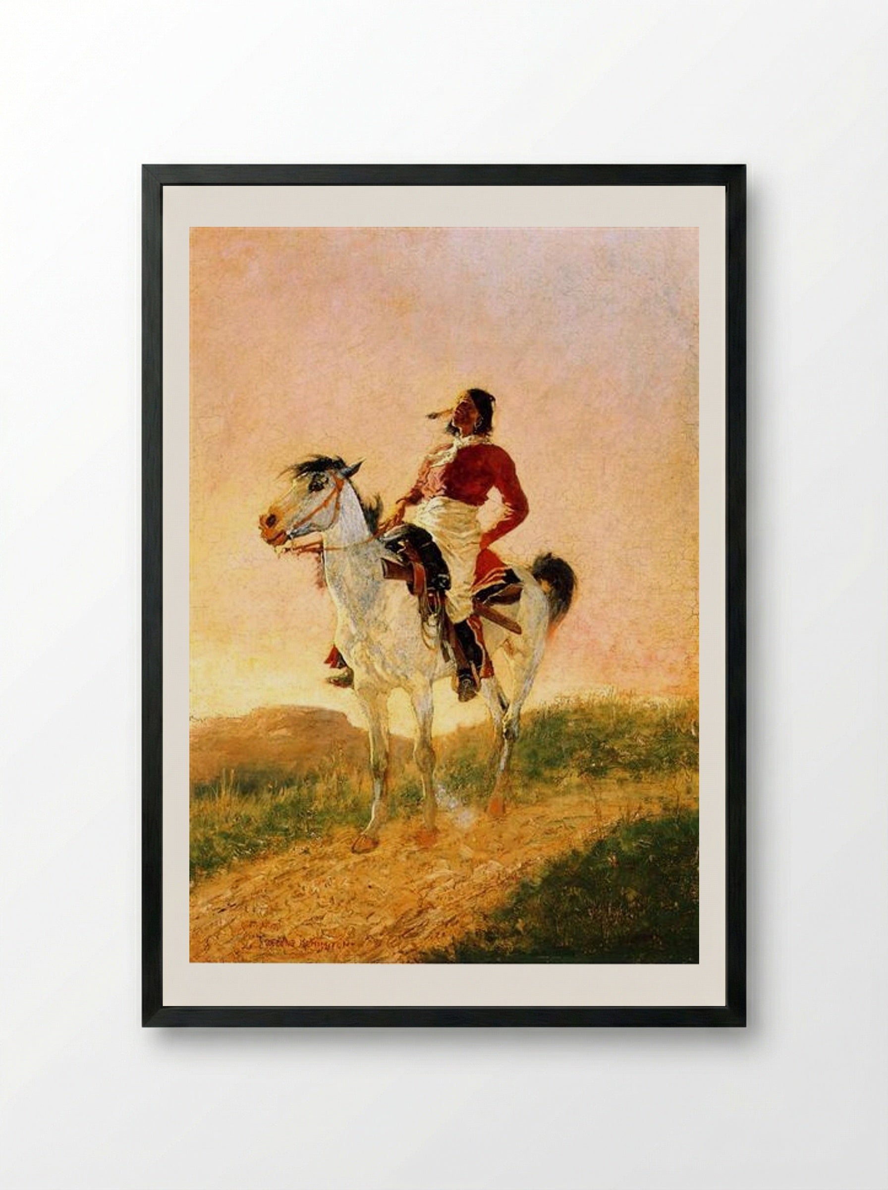 Modern Comanche - Frederic Remington - Framed Print Black